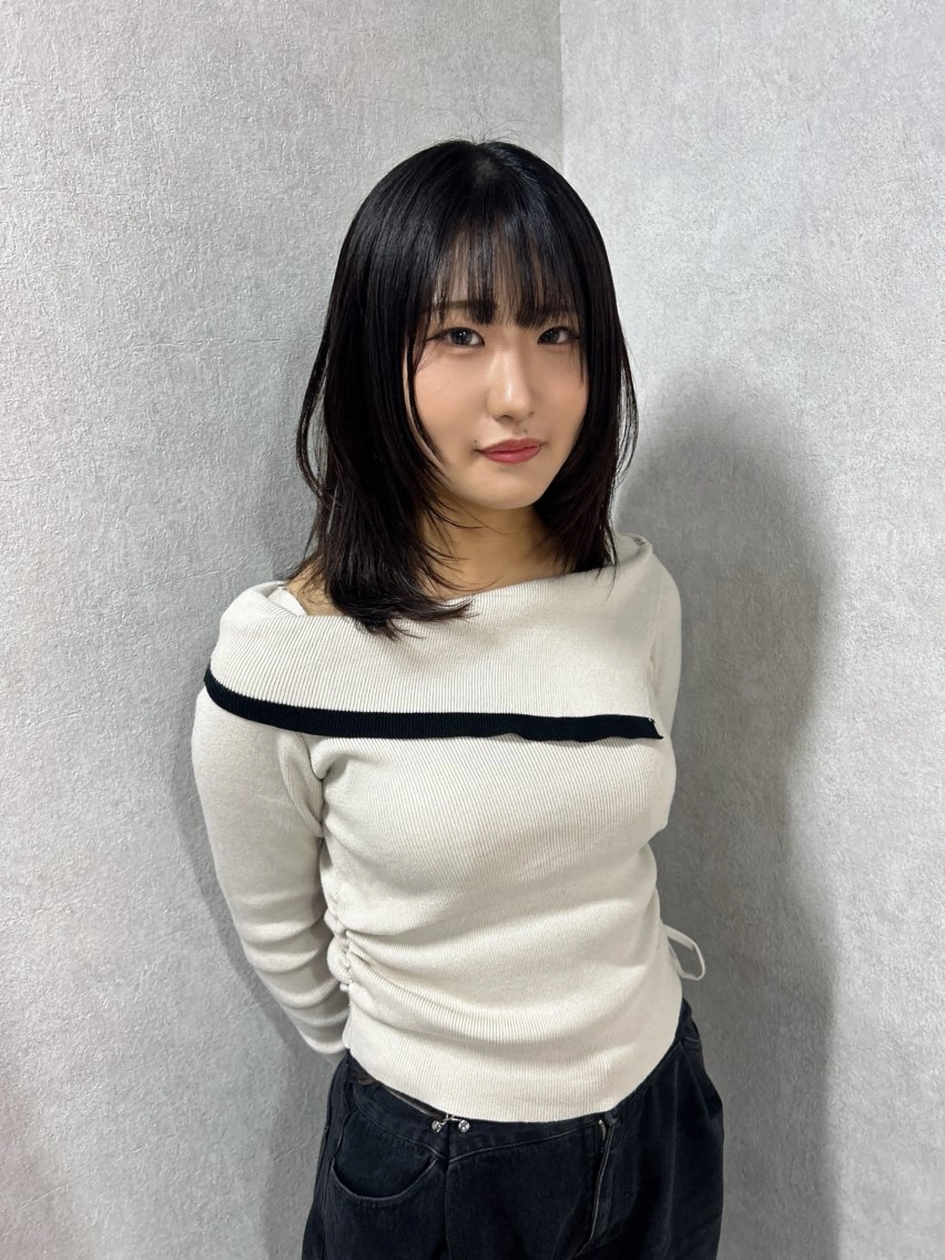 ミディアム レイヤーカット カット ヘアカラー 大阪韓国ヘア/ /酸性縮毛矯正ゆうとのヘアスタイル