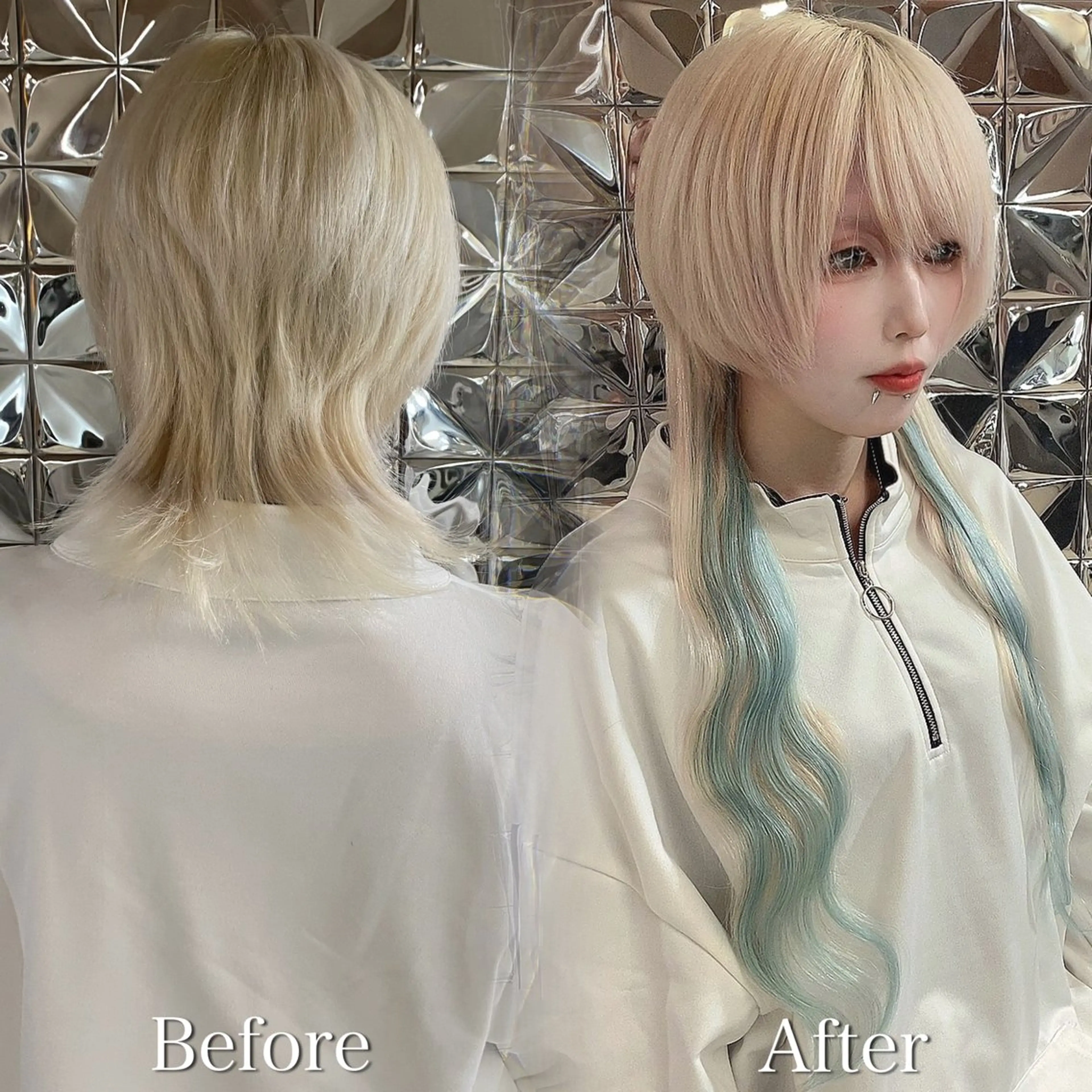 ロング ロング ウルフカット エクステ ラブスタシー Lilyのヘアスタイル