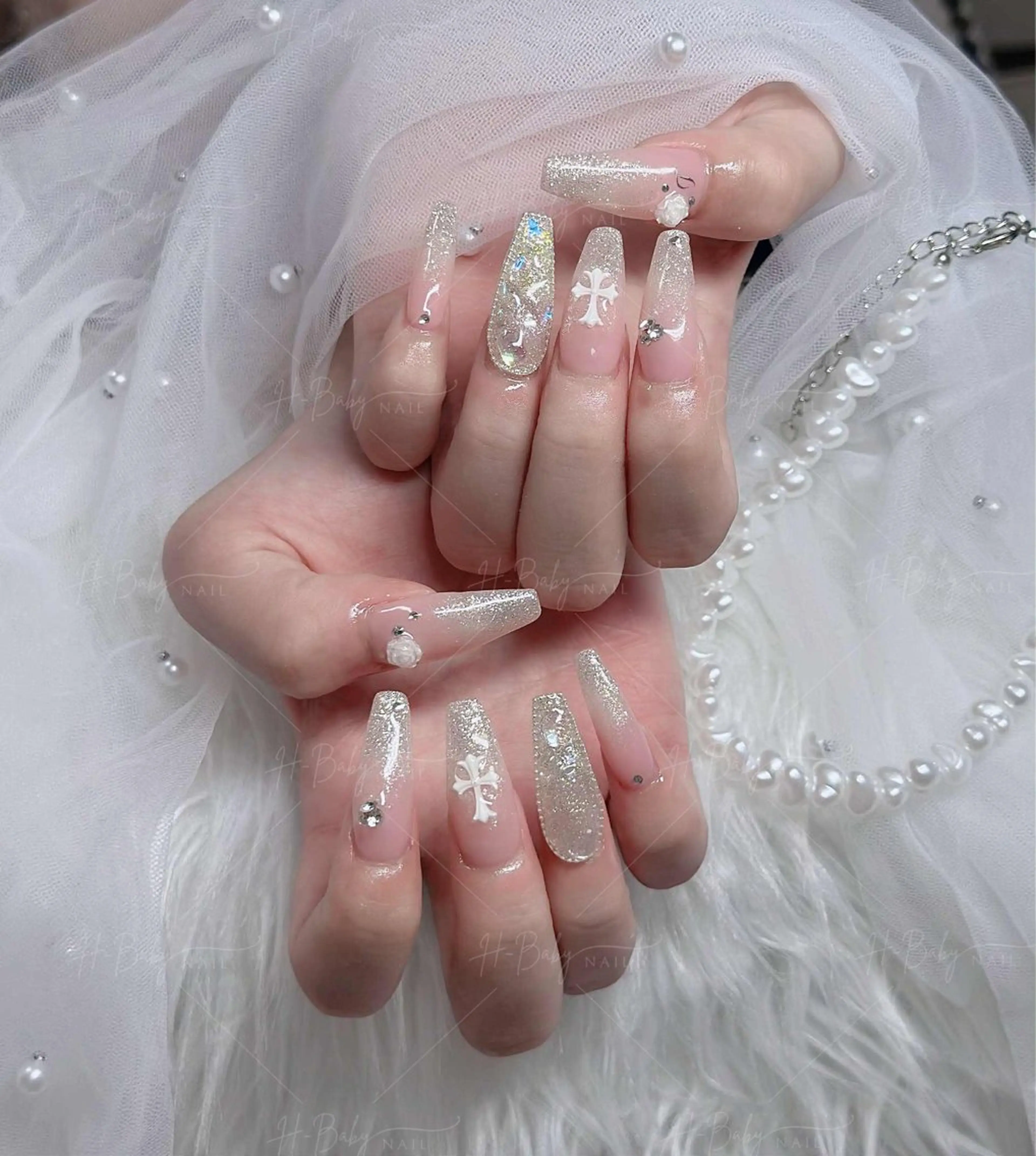 ネイル フレンチネイル ジェルネイル ハロウィン キラキラネイル 韓国ネイル ハンドネイル H.baby Nail Salonのネイルデザイン