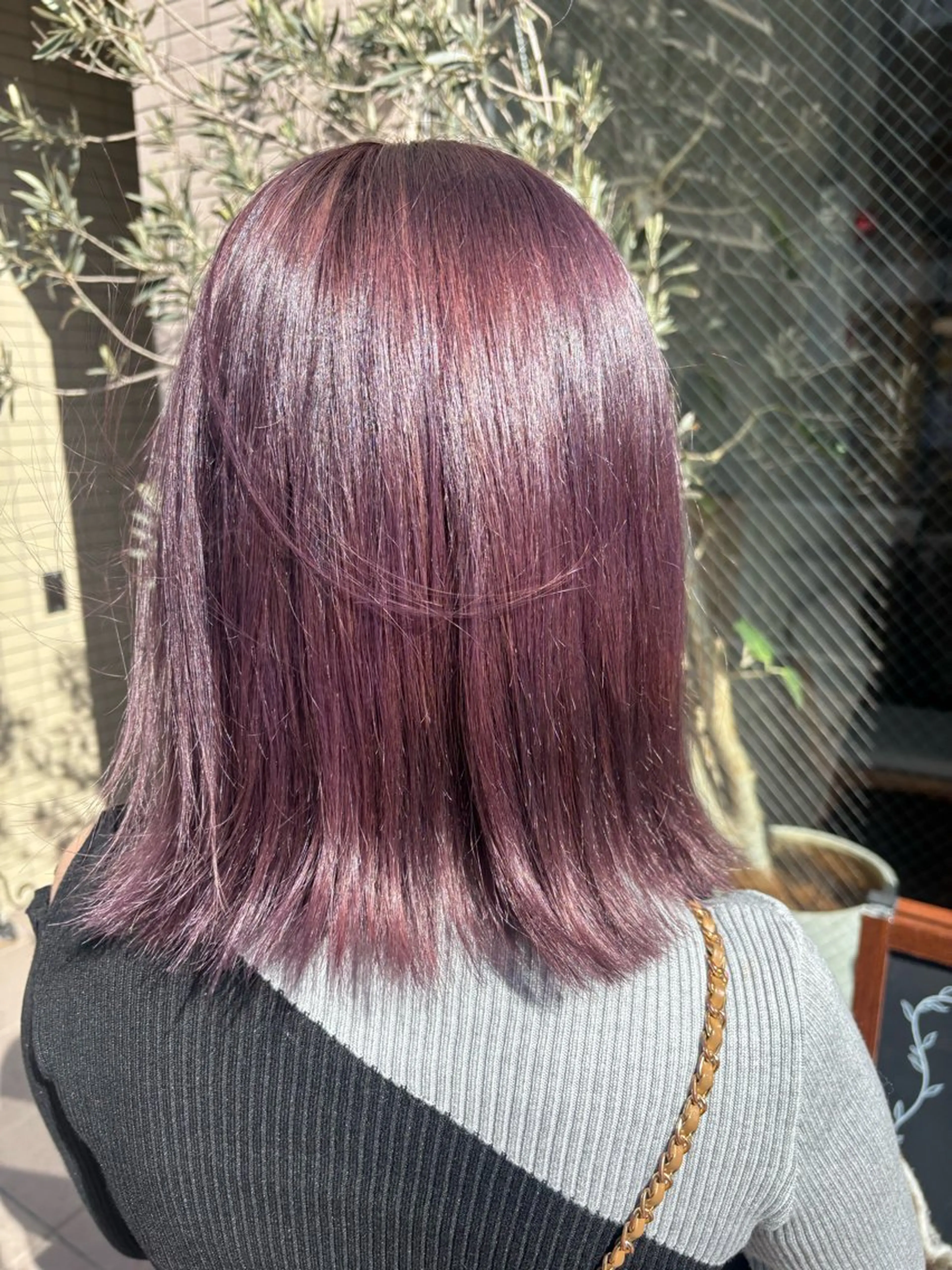 ミディアム カラー ブリーチ カシス パープルカラー ヘアカラー トリートメント メンズカット募集🌸 SAKURAI🌸のヘアスタイル