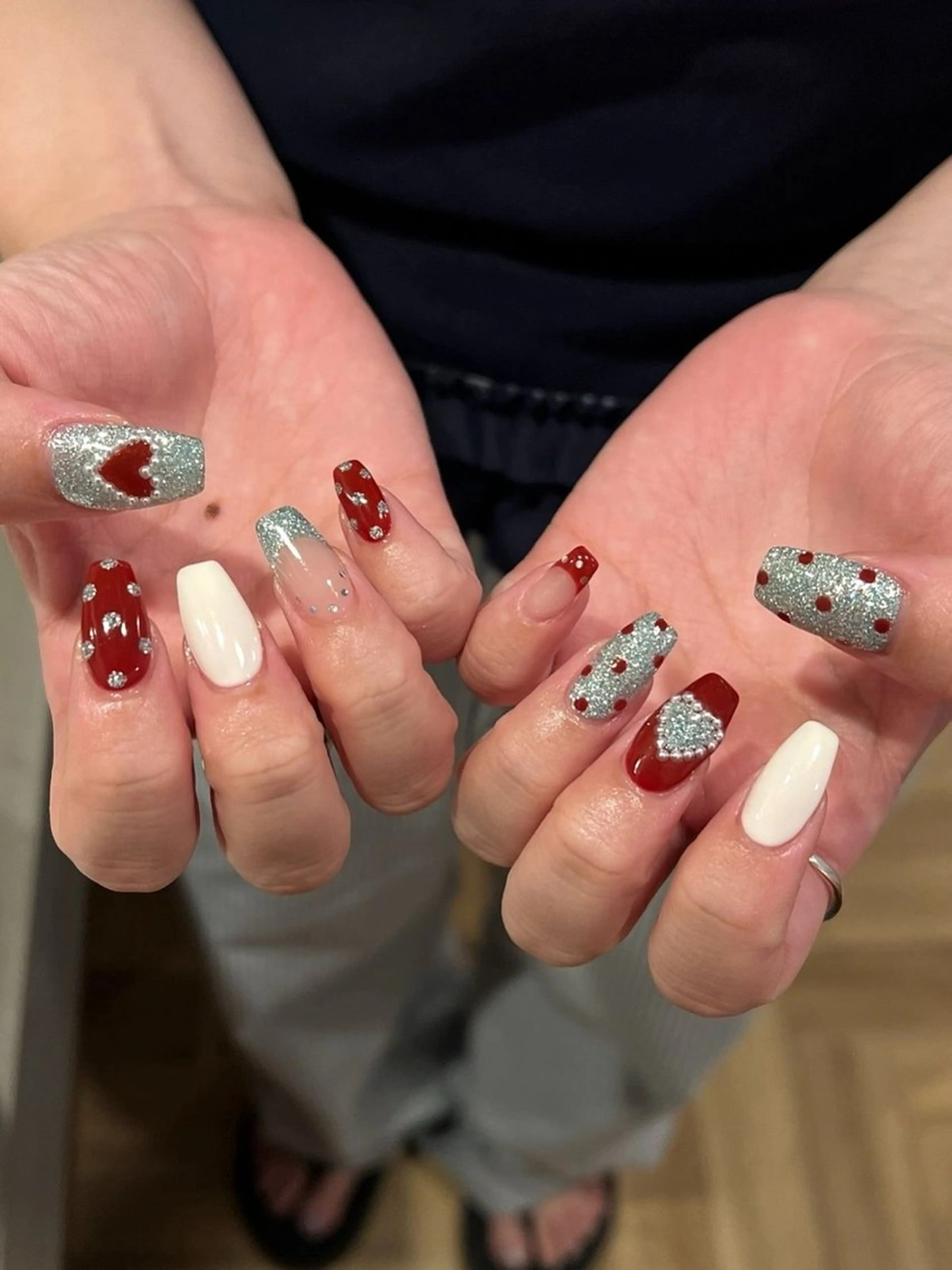 ネイル チークネイル クリアネイル ガーリー キラキラネイル 韓国ネイル ハンドネイル Ume Nail Studioのネイルデザイン