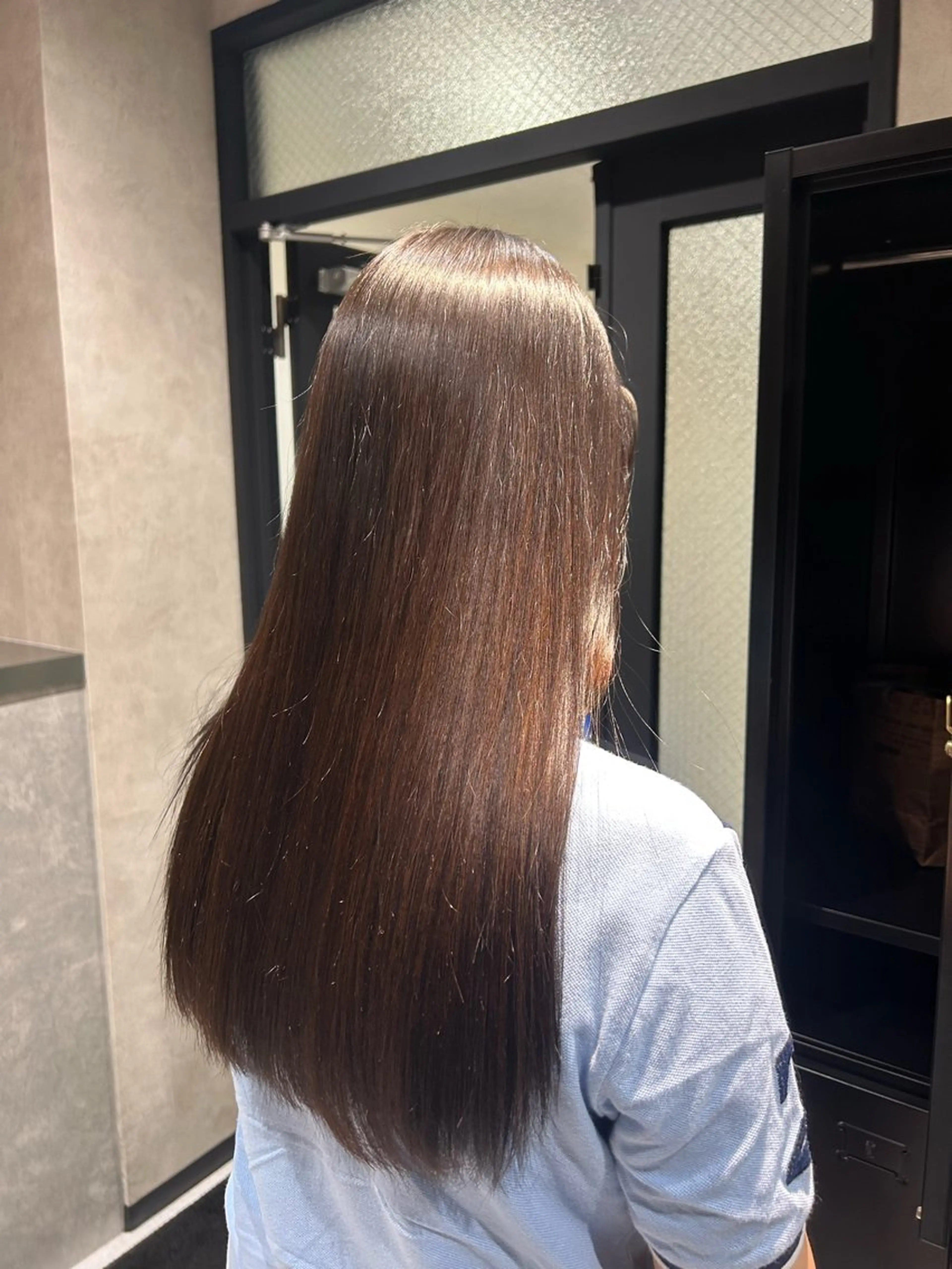 ロング カラー ブラウンカラー 髪質改善 ヘアカラー トリートメント 《.Xian》ホソミ /ヘッドスパ/艶髪のヘアスタイル