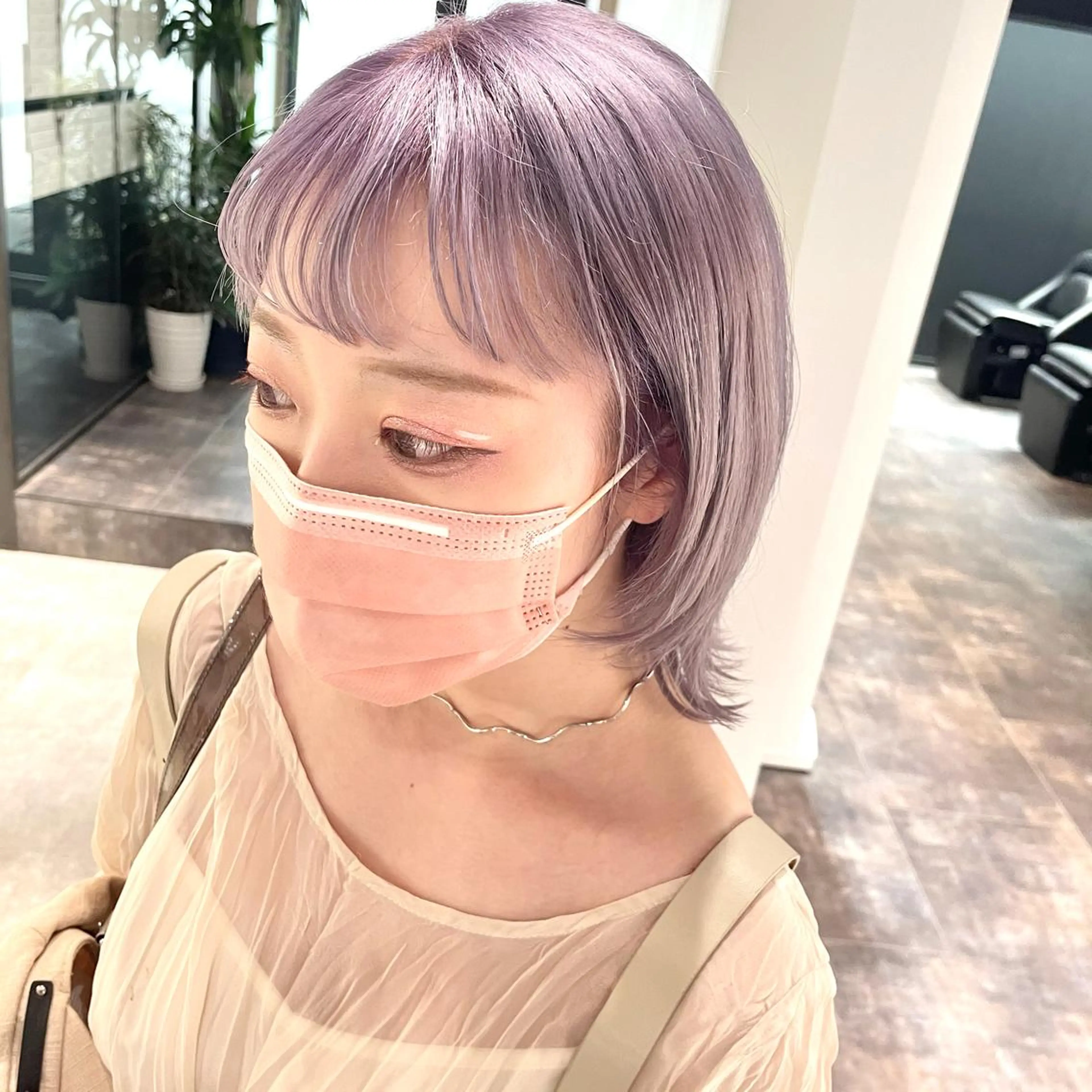 ミディアム カラー ハイトーンカラー ラベンダーカラー ヘアカラー トリートメント MiL所属・✨ハイトーン✨ 濱田知孝のヘアスタイル