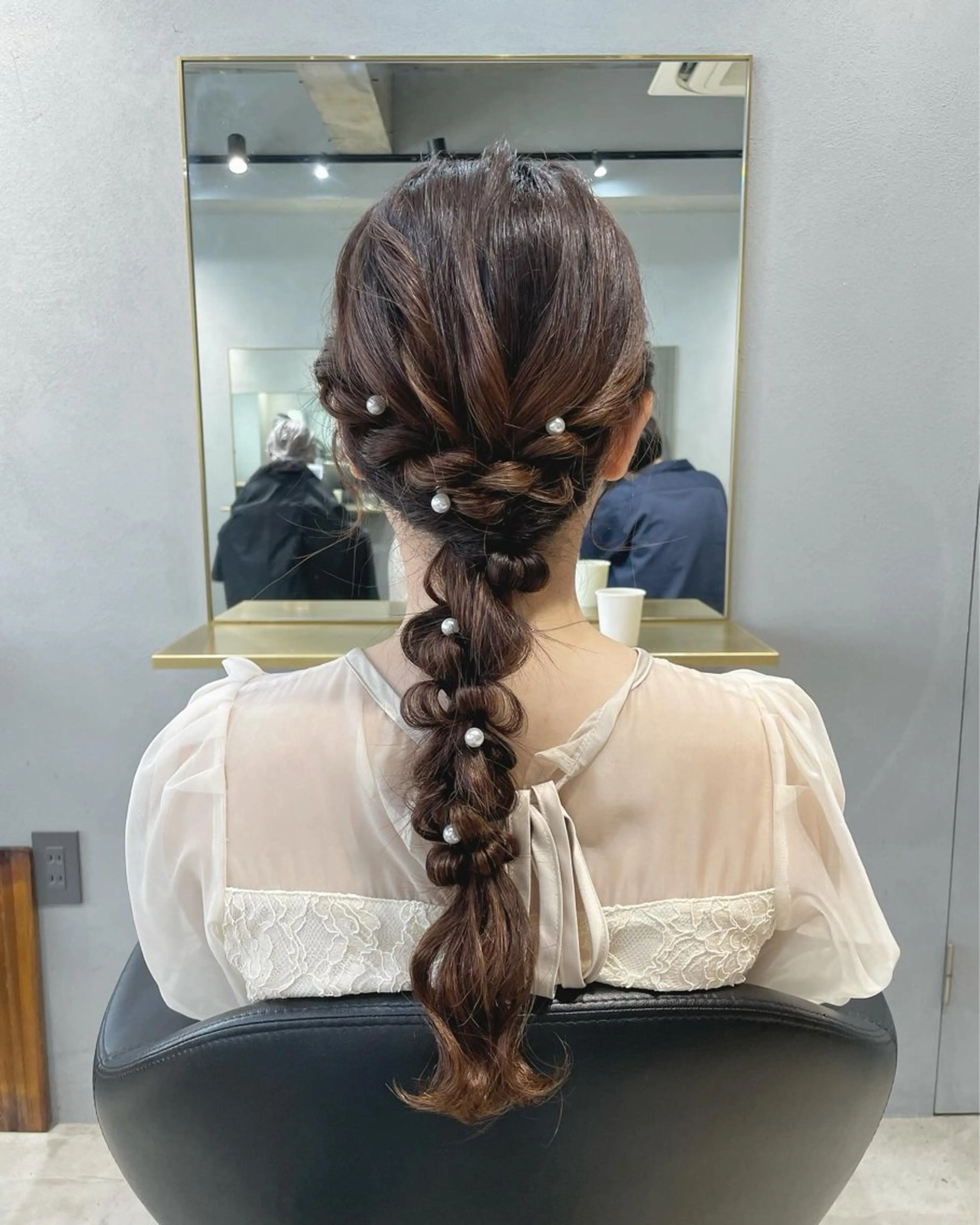 ヘアアレンジ 結婚式・ブライダル 【arc】Ruri コテ巻き風パーマのヘアスタイル