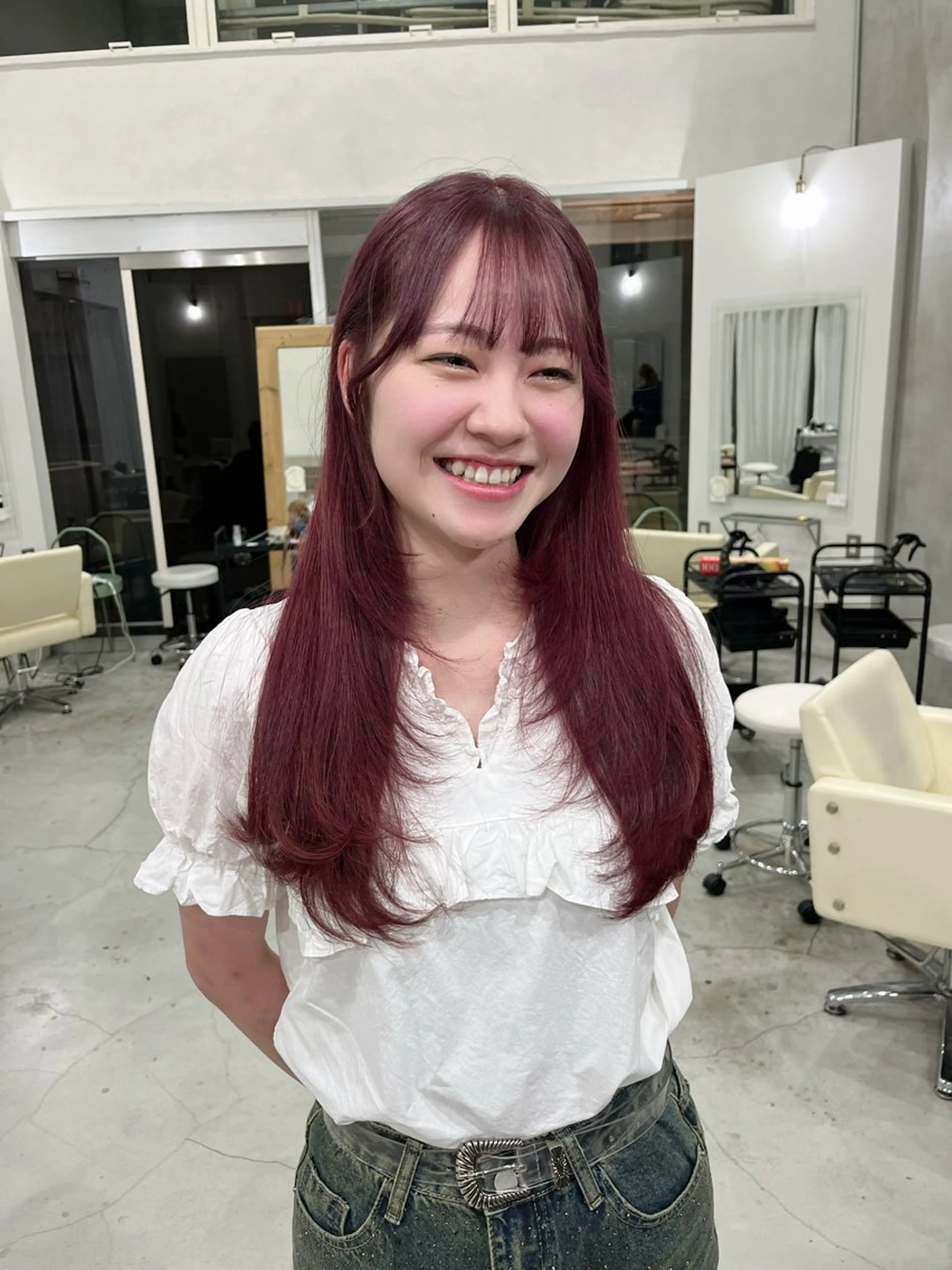 ロング カラー レイヤーカット ローレイヤー カット ヘアカラー KUTEN所属・岐阜パーマ/透明感 カラー/Genkiのヘアスタイル