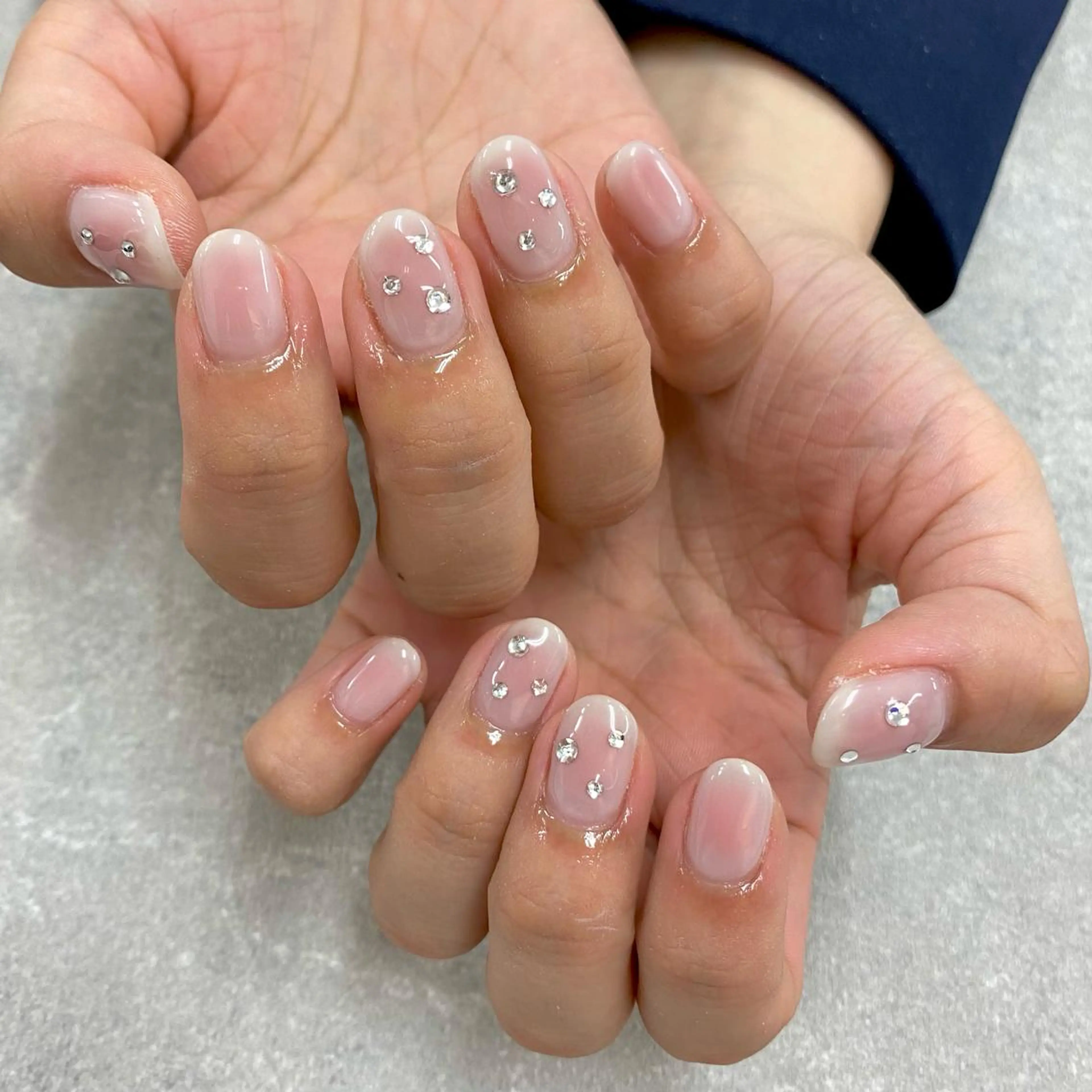 ネイル フットネイル フレンチネイル ジェルネイル ガラスフレンチ グラデーション NUMAZAWA KASUMIのネイルデザイン