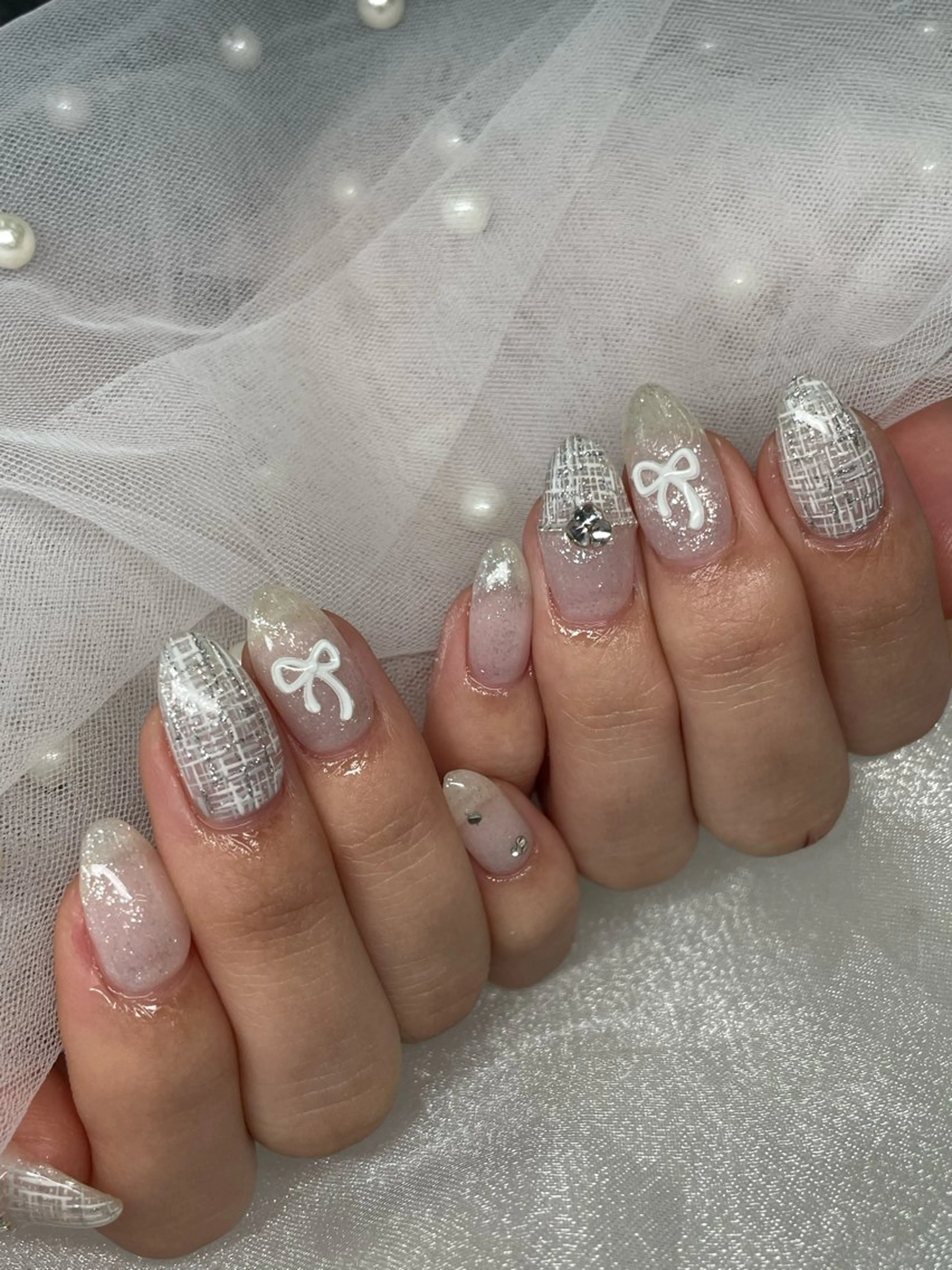 ネイル ツイードネイル ハンドネイル ♡tener♡ YURINEのネイルデザイン