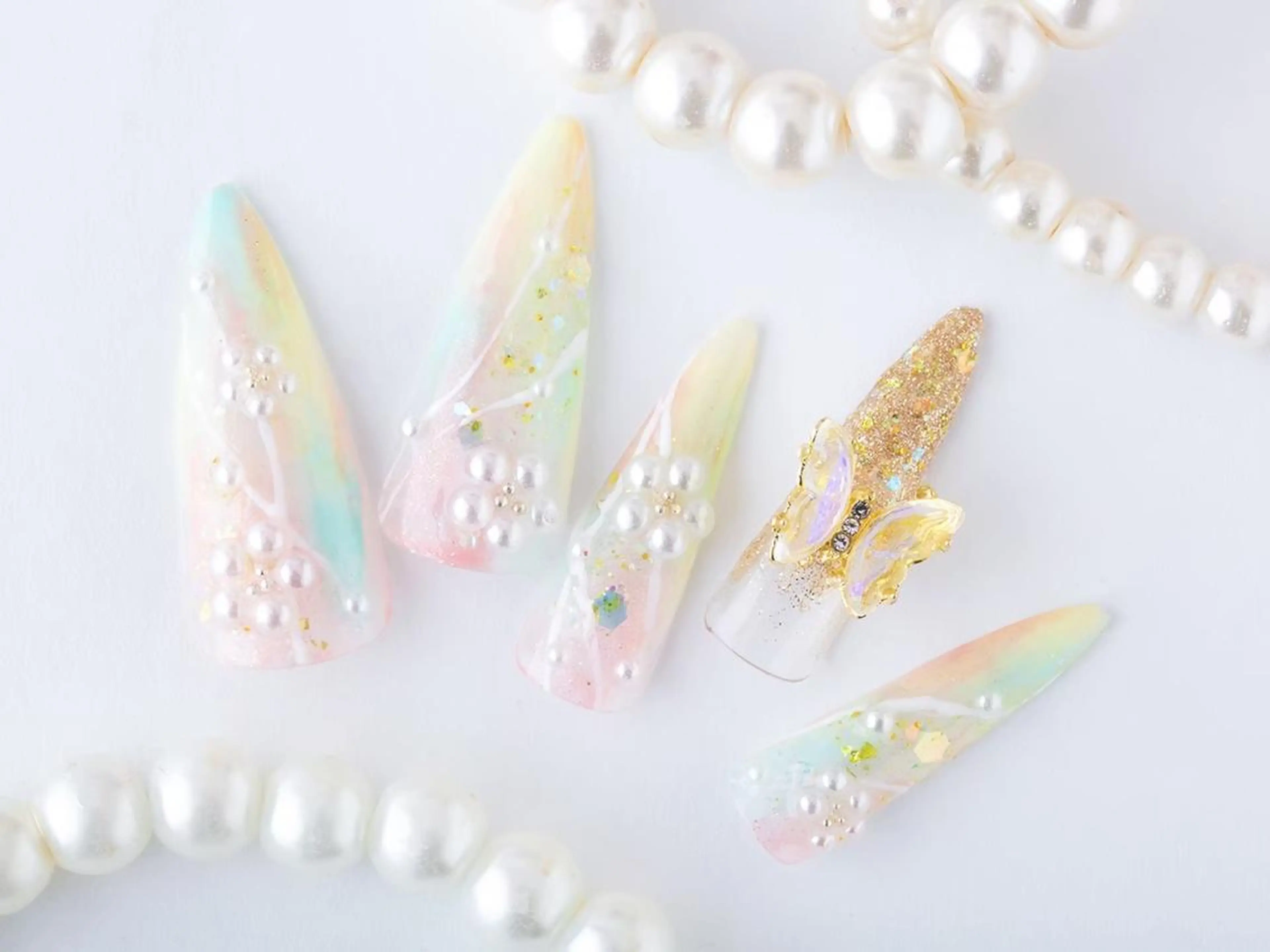 ネイル 桜ネイル 成人式 長さ出し フラッシュネイル フットネイル ハンドネイル 💗🪽Tiary Nail🪽💗のネイルデザイン