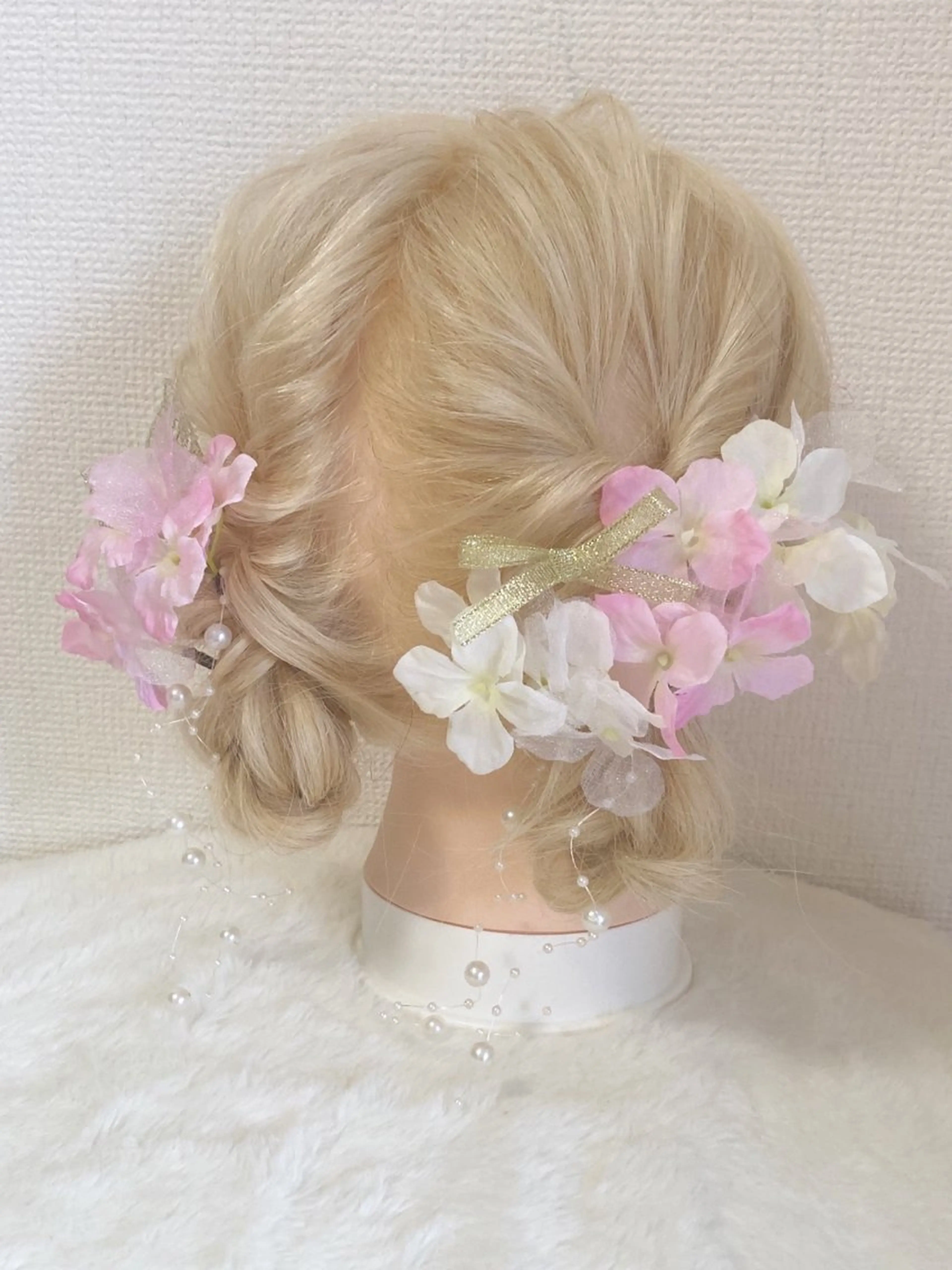 着付け 白髪ぼかしハイライト ヘアアレンジのヘアスタイル