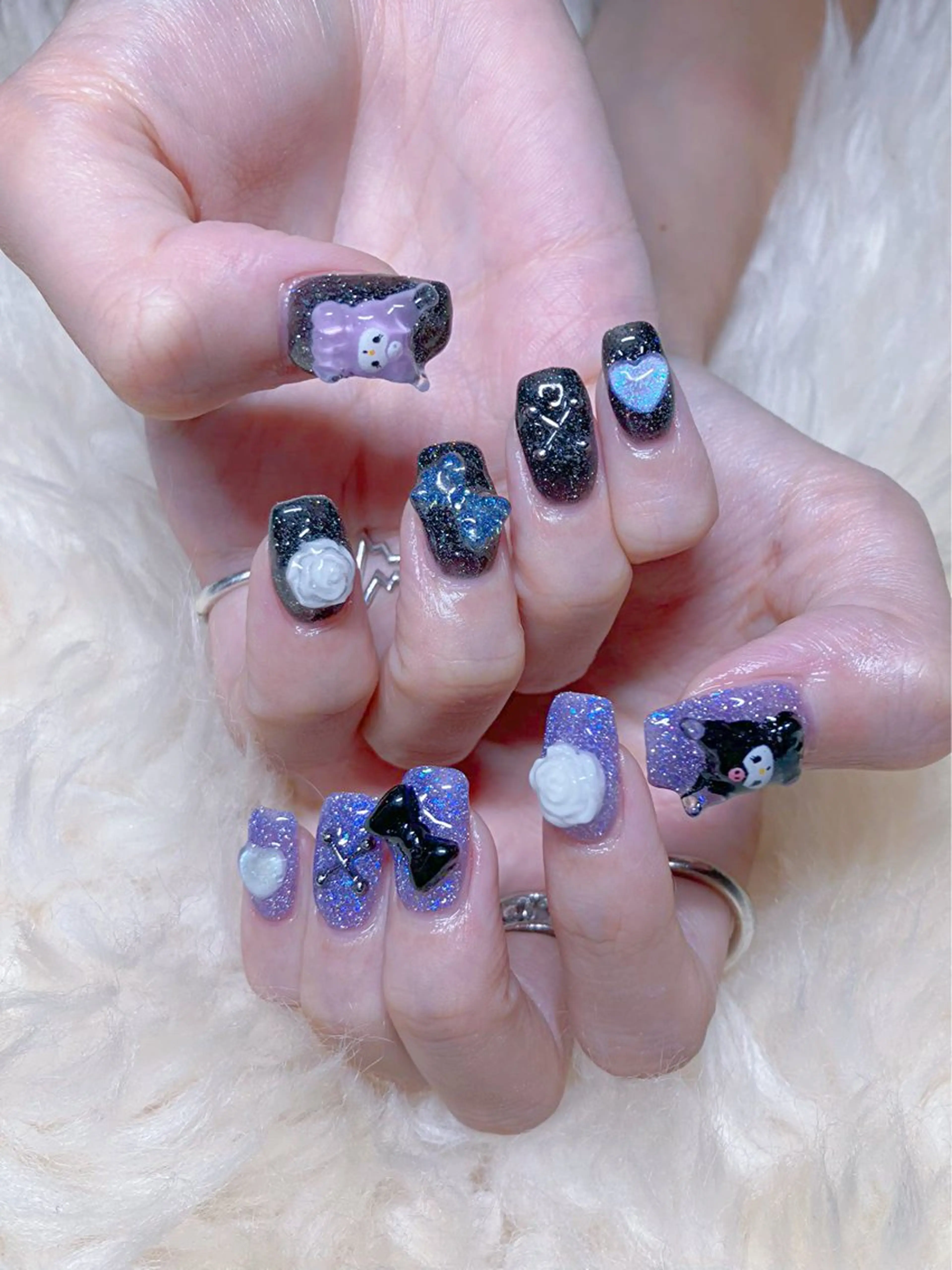 ロング ハンドネイル ハンドケア 💜MIYA nail川崎店のネイルデザイン