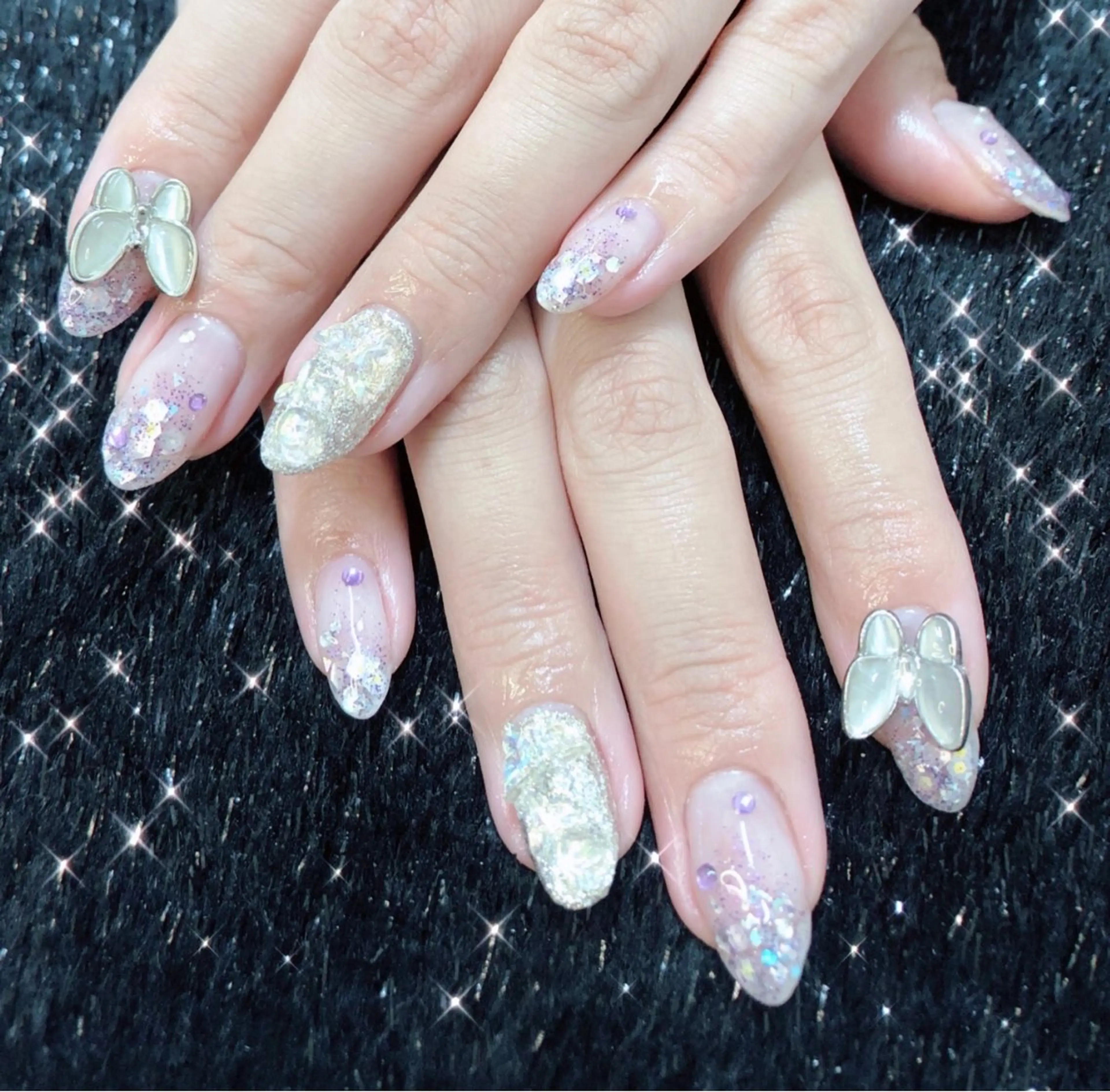 ネイル フレンチネイル ジェルネイル ガラスフレンチ グラデーション 韓国ネイル 大門浜松町 ネイルのネイルデザイン