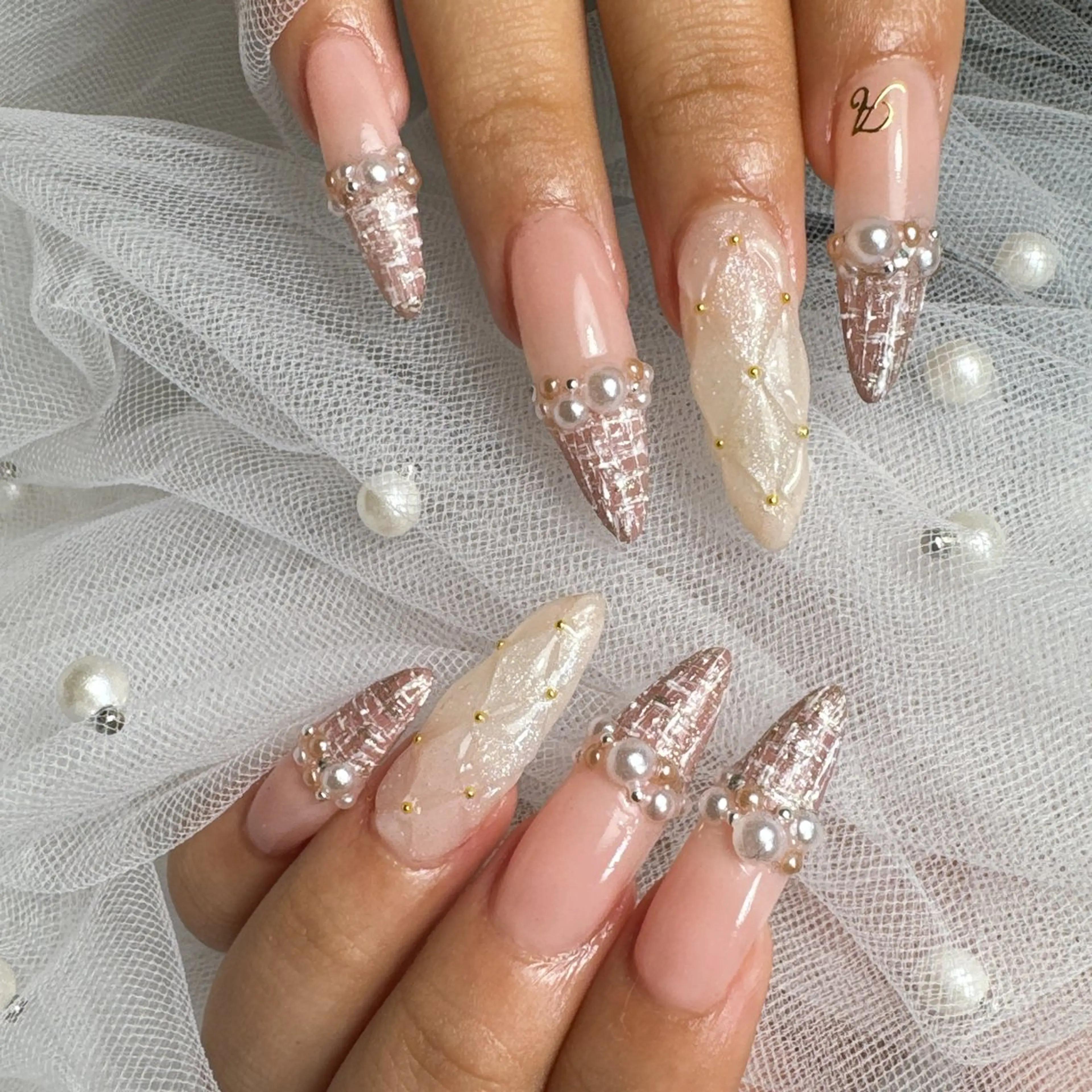 ネイル ツイードネイル M. freenailのネイルデザイン