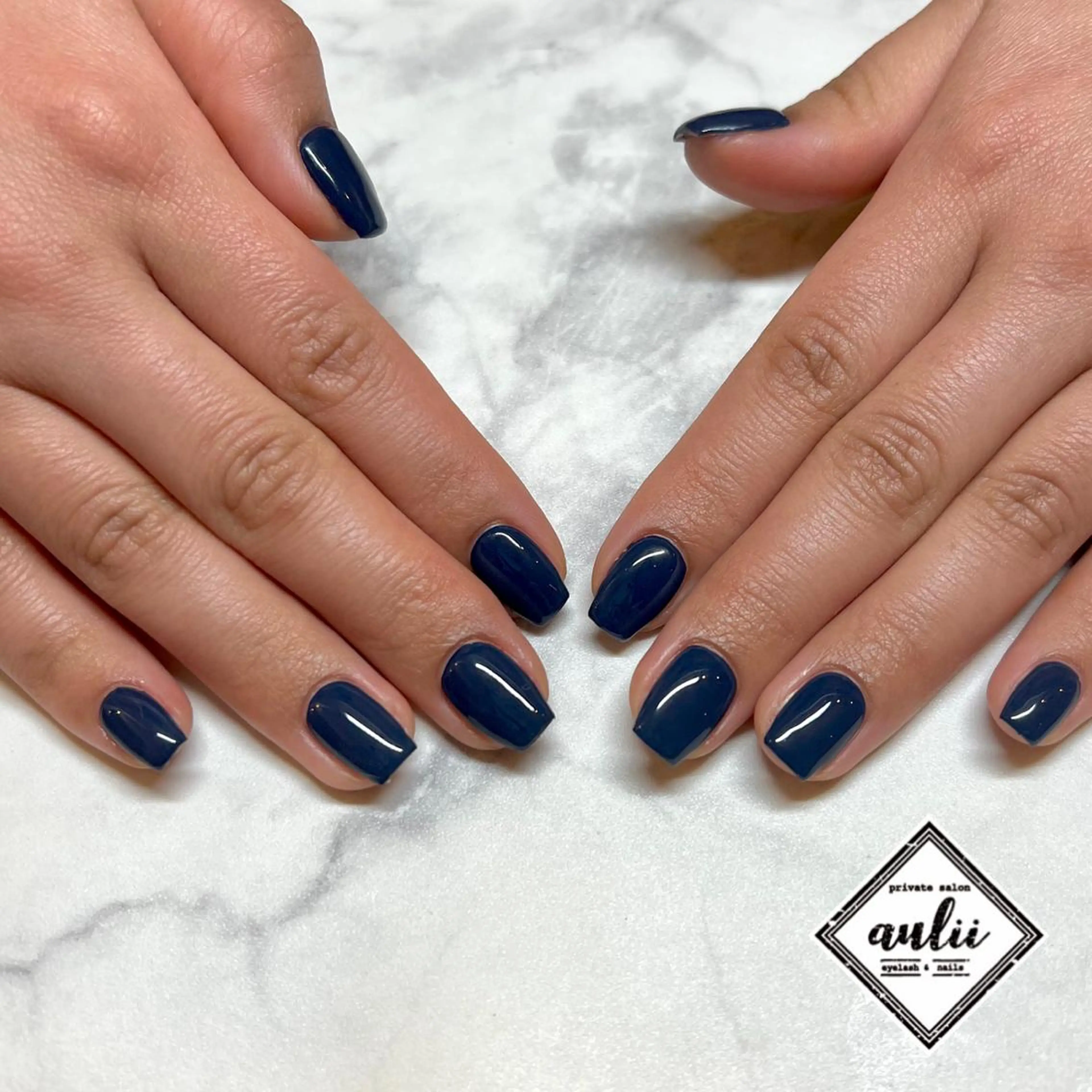 メンズ ネイル マツエク・マツパ アイブロウ 眉カラー ネイビー ワンカラーネイル ハンドネイル ながやま ちえのその他イメージ