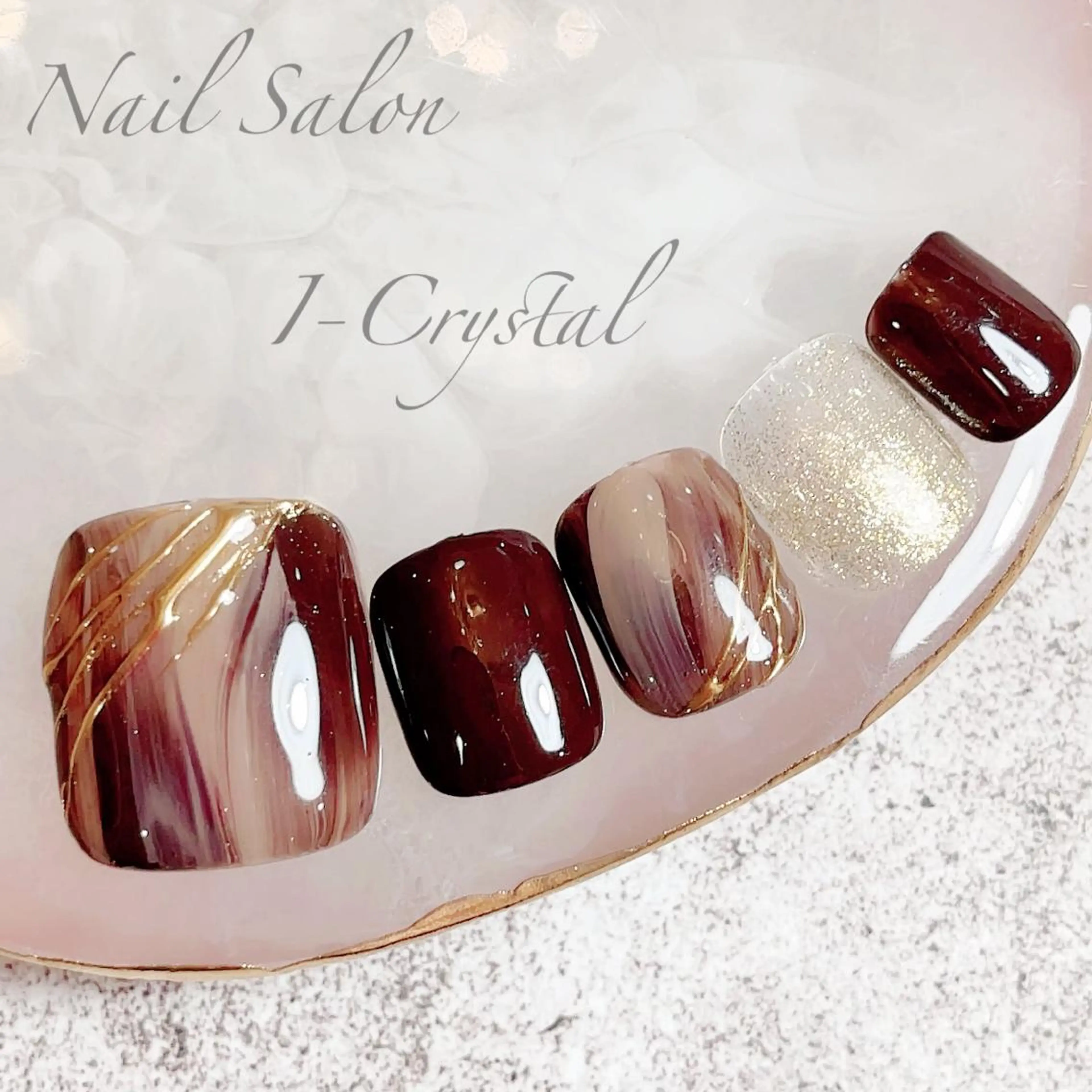 ネイル ニュアンスネイル バレンタイン 冬ネイル クリスマス NailSalon  I-Crystal所属・中村 郁美のネイルデザイン