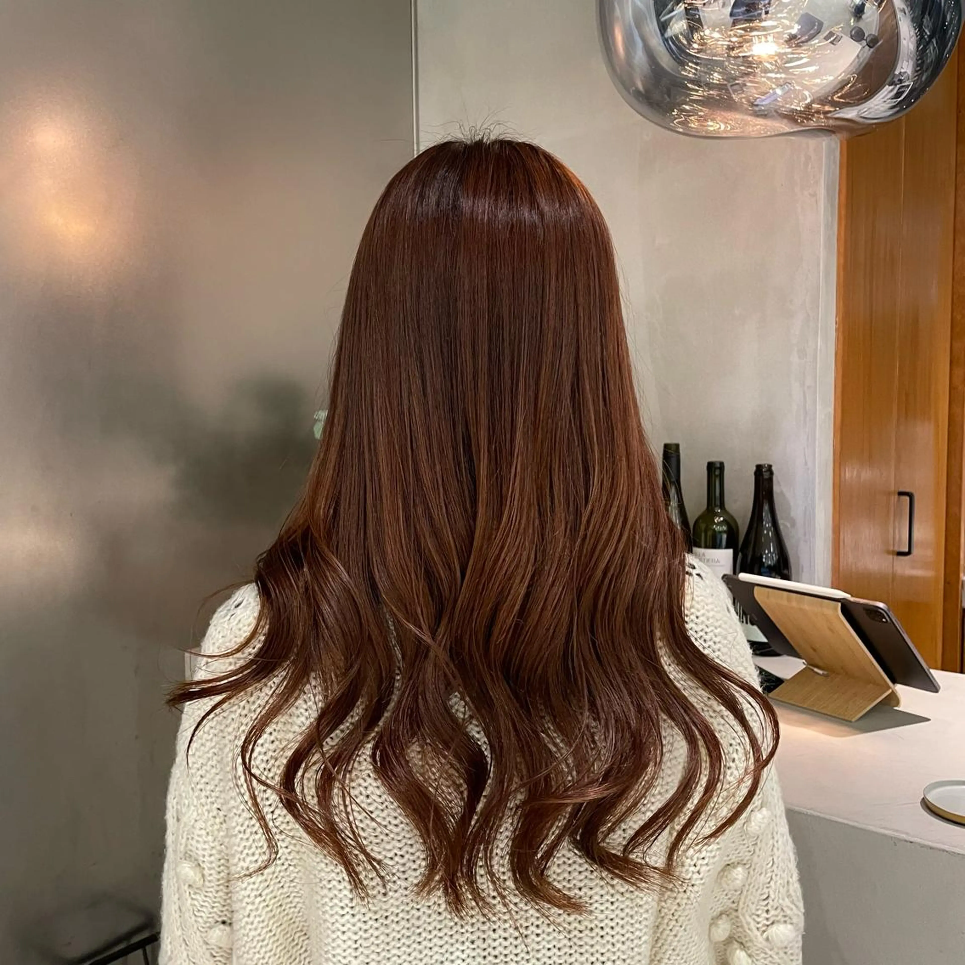 ロング カラー オレンジ 後藤 香乃のヘアスタイル