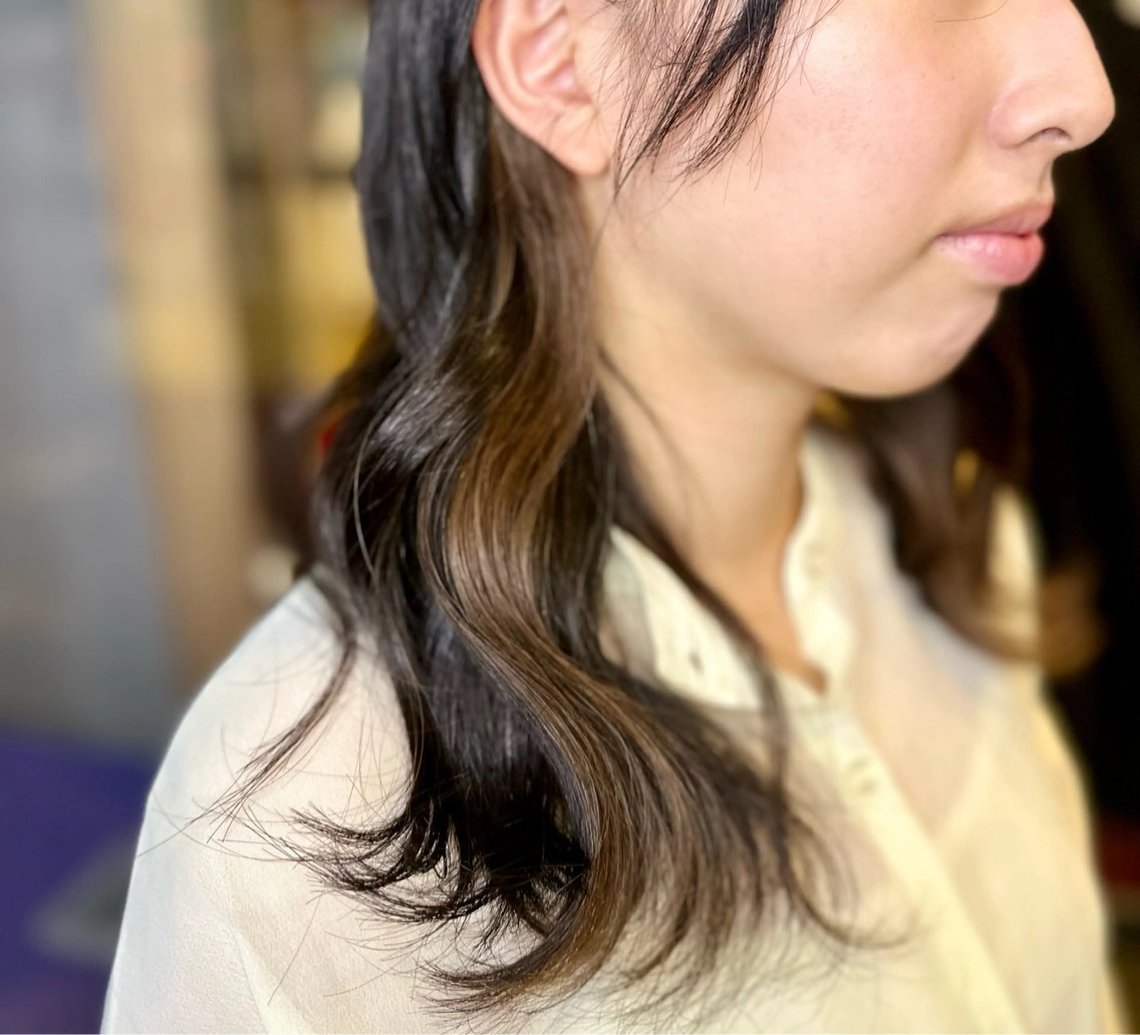 カラー イヤリングカラー カット ヘアカラー トリートメント カット/ピンク/ ラベンダー/長谷恵花のヘアスタイル