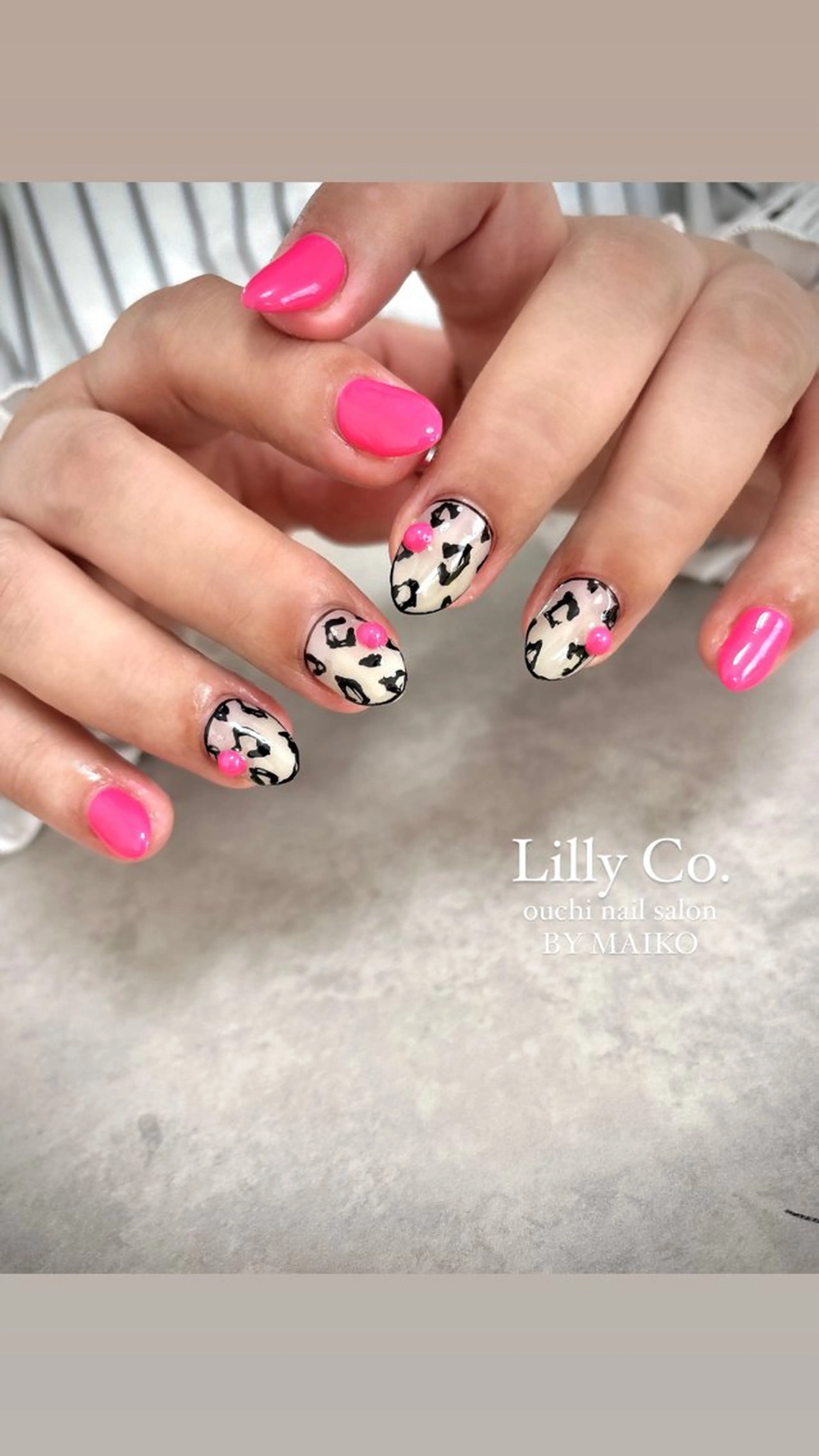 ネイル アニマル柄 おそろいネイル ショートネイル ハンドネイル ハンドケア Lilly Co.のネイルデザイン