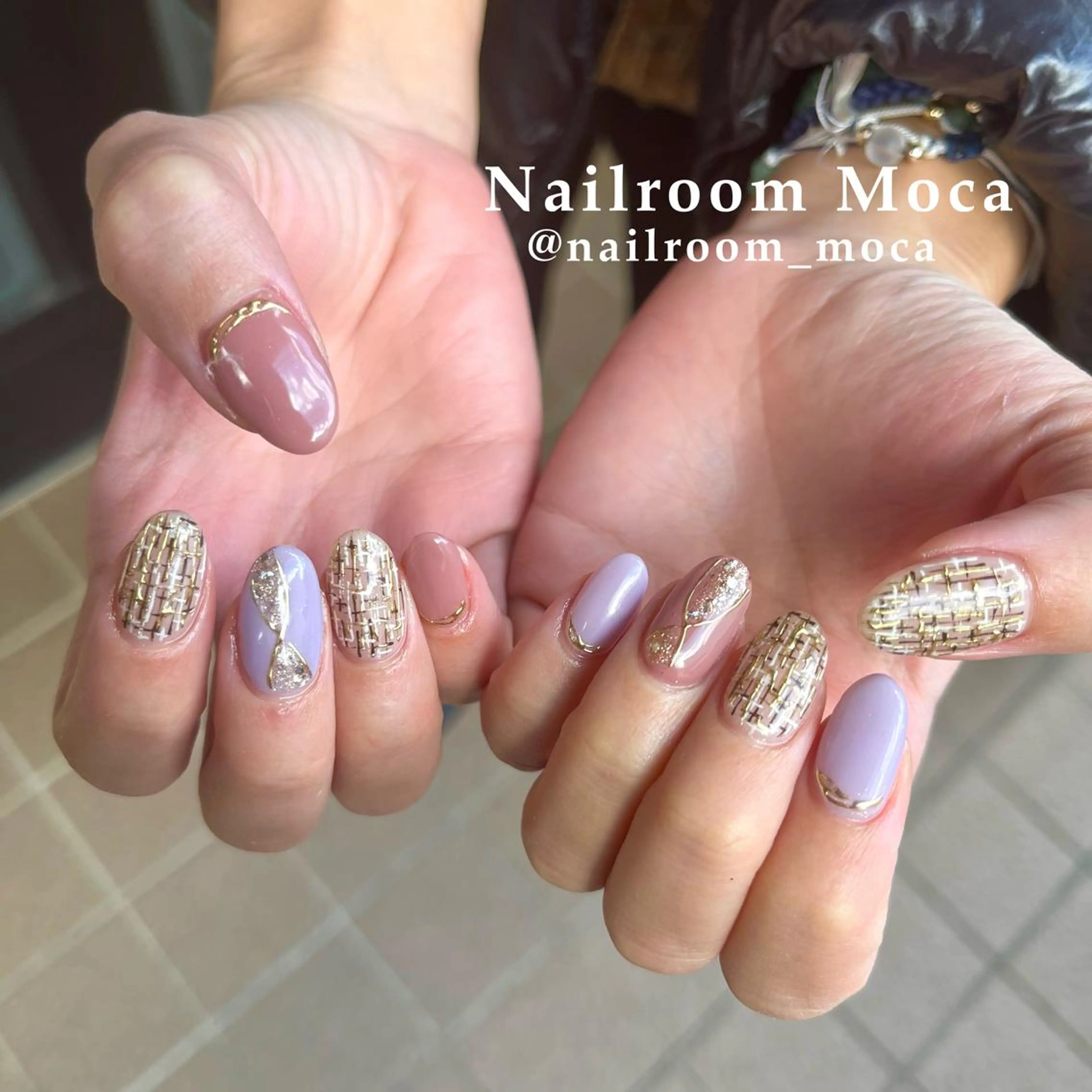 ネイル ツイードネイル ハンドネイル Nailroom Mocaのネイルデザイン