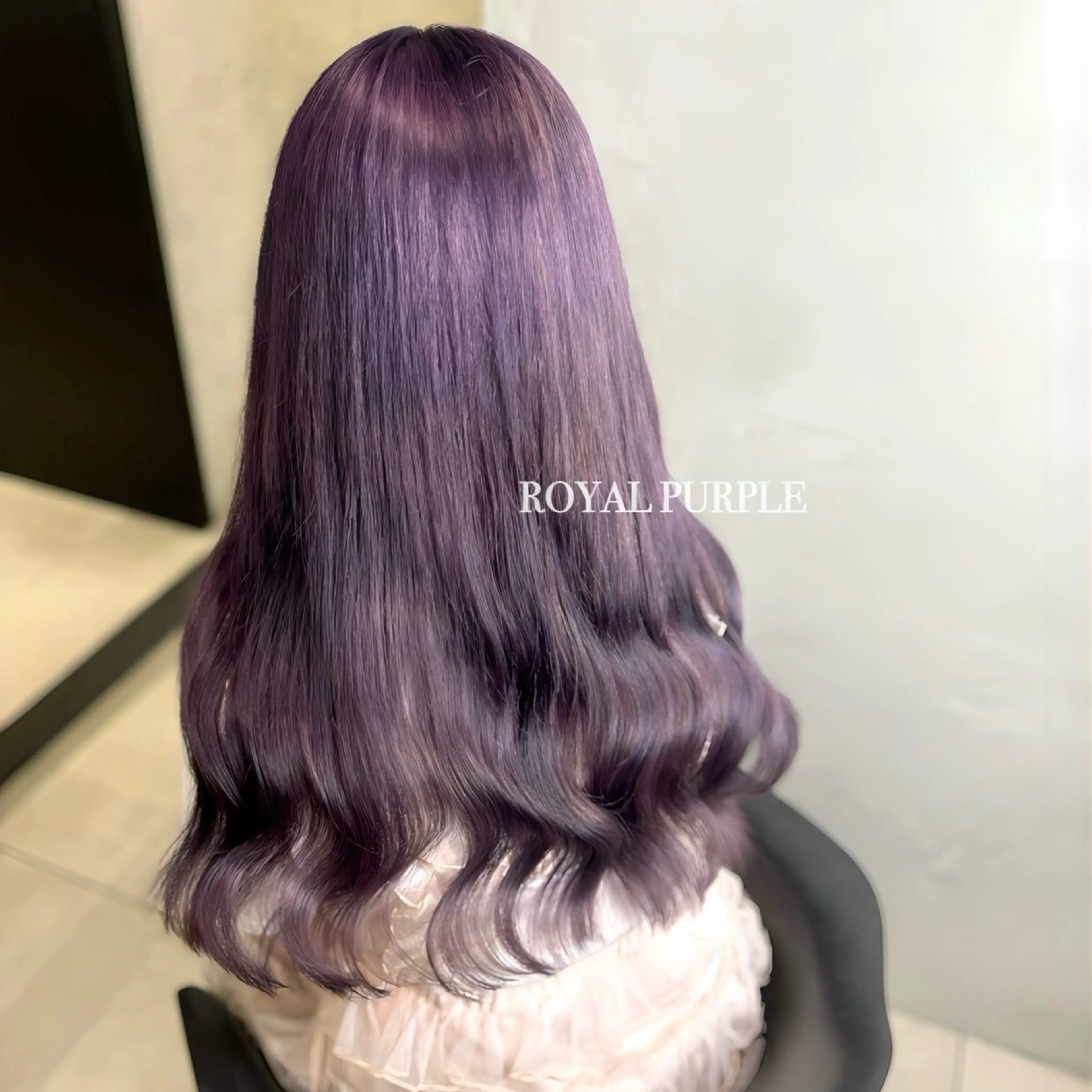 ロング カラー ブリーチ パープルカラー ヘアカラー 大阪 梅田/ ハイトーン/エクステのヘアスタイル