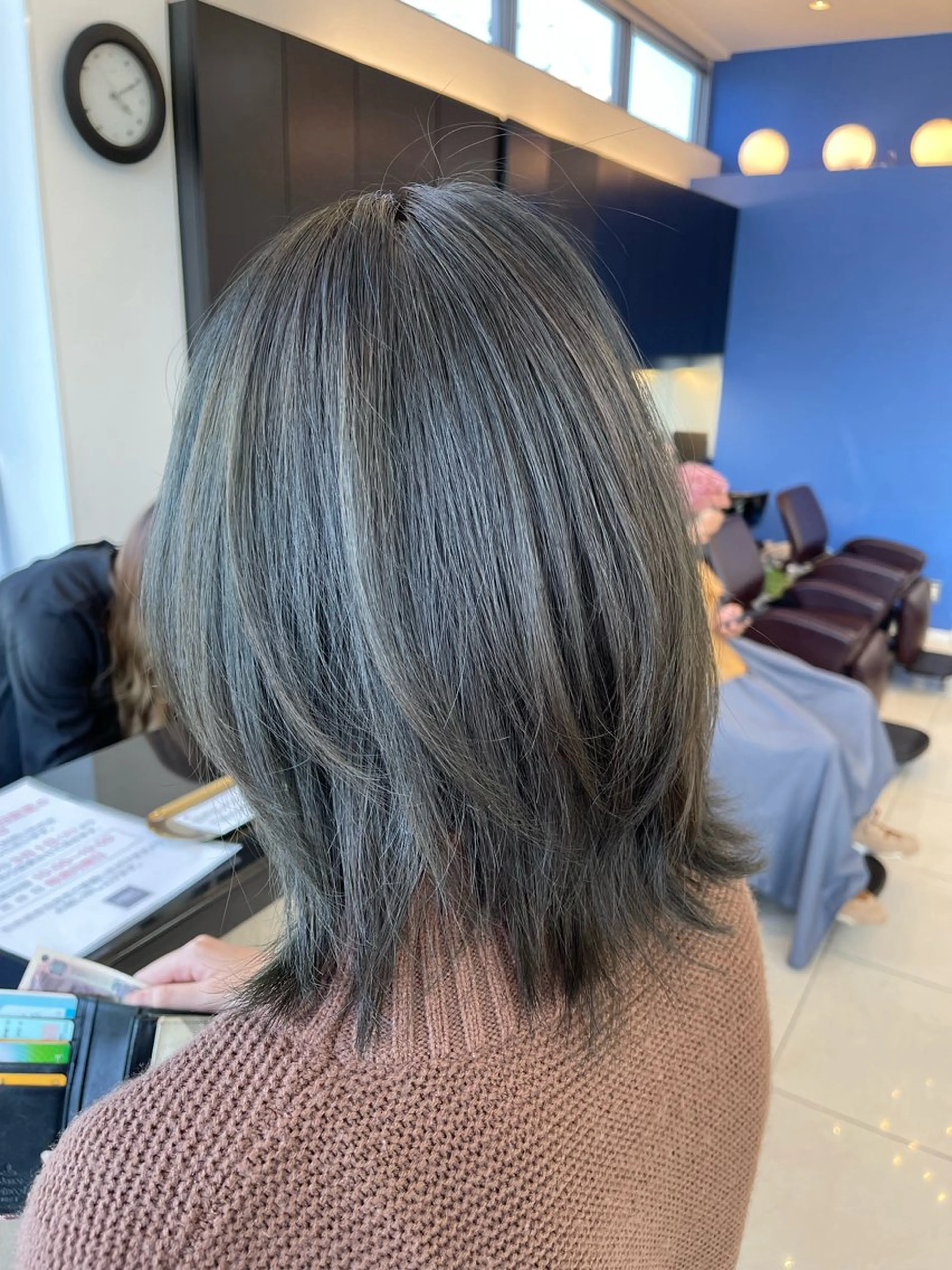 ミディアム カラー ブリーチ ケアブリーチ ダブルカラー グレージュ ブリーチなしカラー カット ヘアカラー SOYON西大寺店所属・ダブルカラー/ 髪質改善💎安藤のヘアスタイル