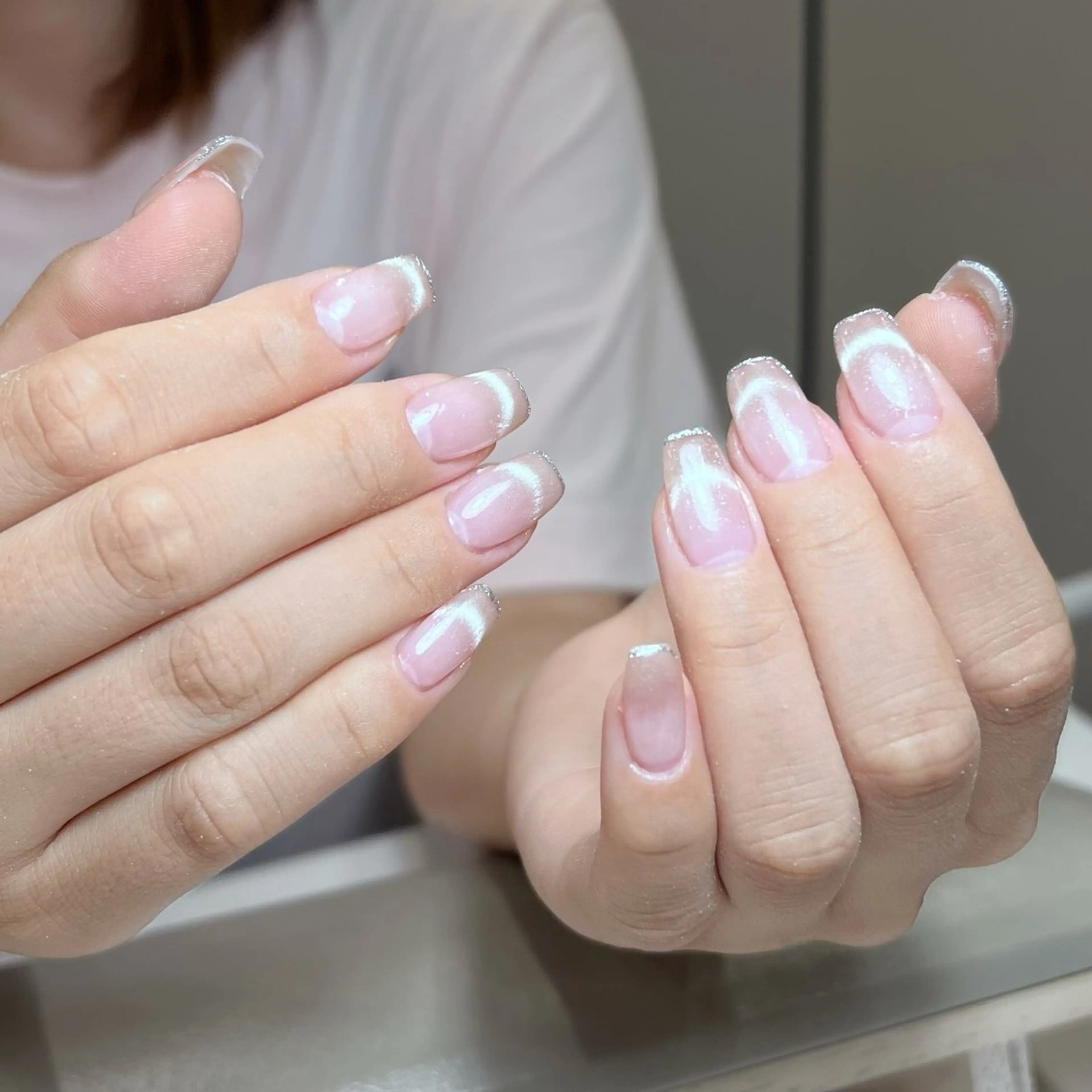 ネイル フレンチネイル マグネットネイル マグネットフレンチ Luna nail— kanaeのネイルデザイン