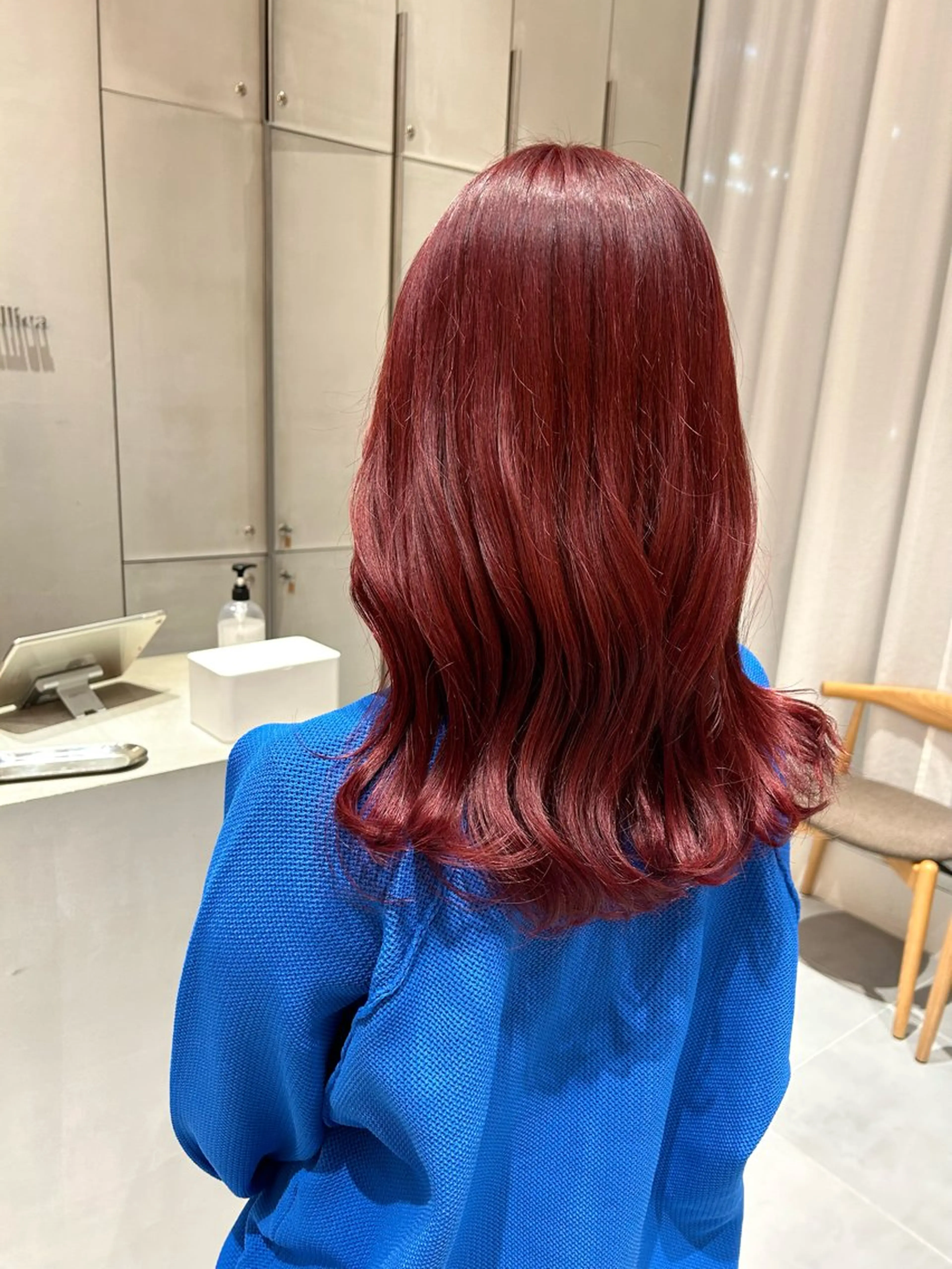 セミロング カラー ボルドーカラー ヘアカラー トリートメント ヘアセット ショートカット/ ハイトーン🪼風香のヘアスタイル