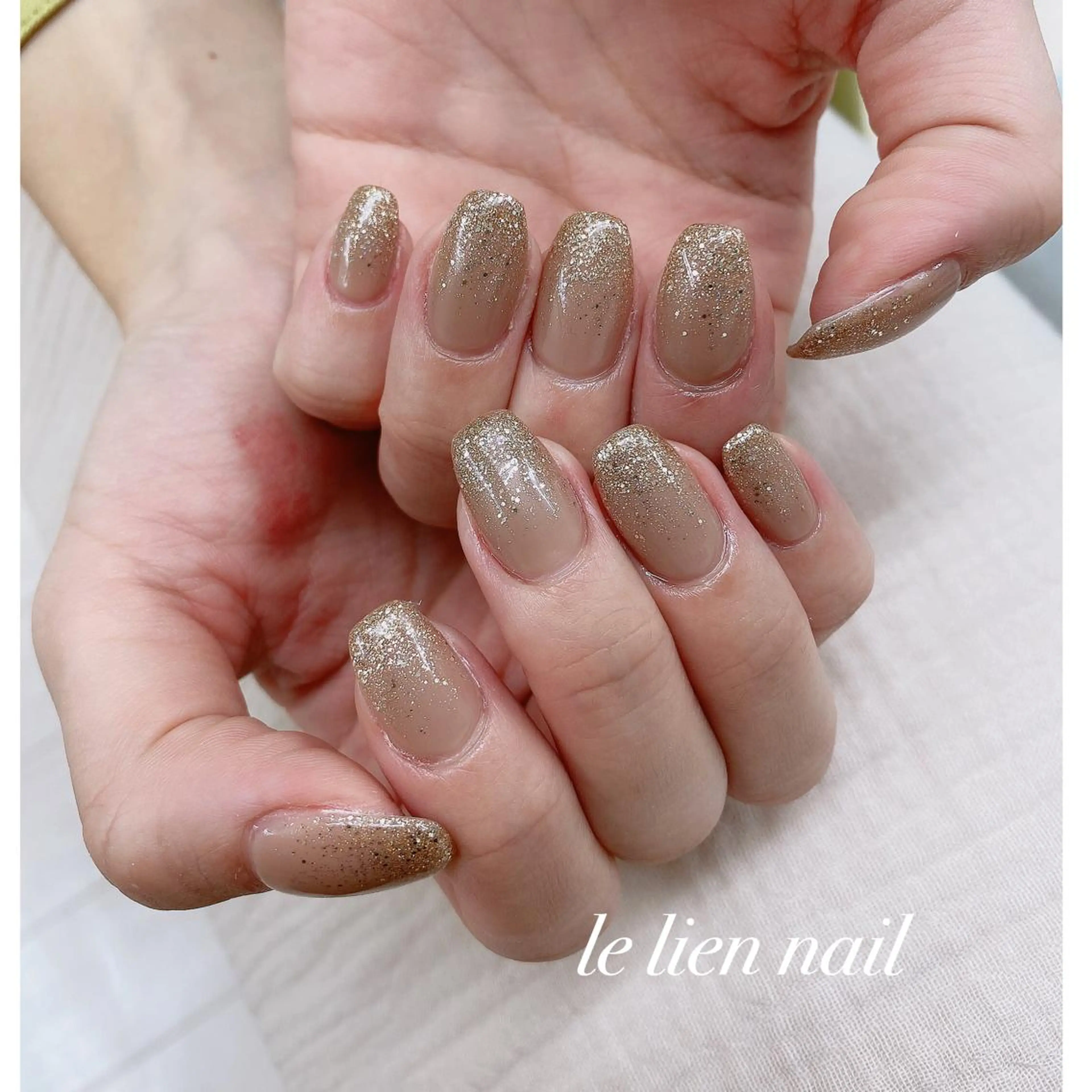 ネイル グラデーション ラメ(グリッター) ラメグラデーション ワンカラーネイル ハンドネイル le lien nailのネイルデザイン