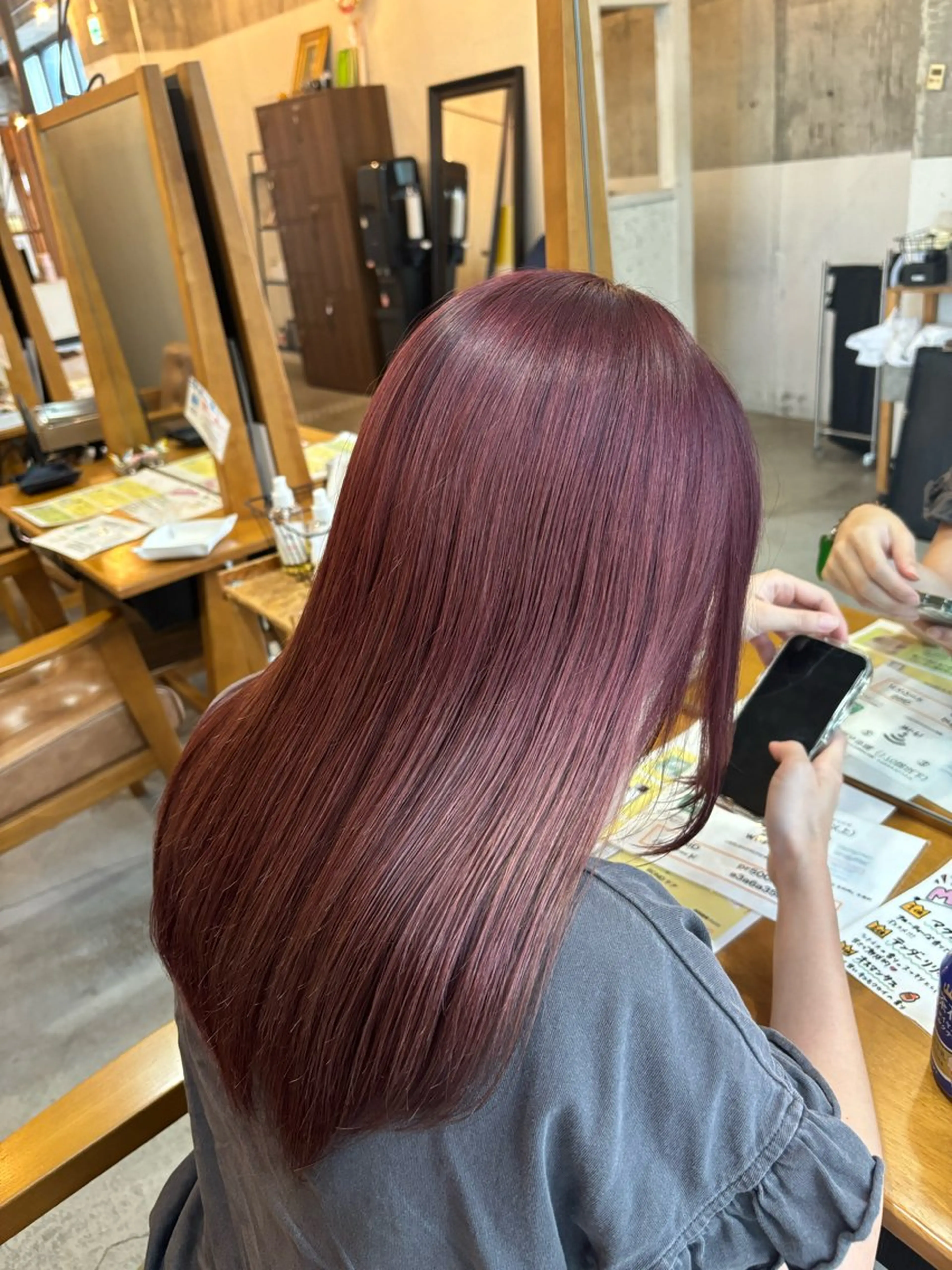セミロング カラー ヘアカラー トリートメント ヘアセット 透明感/暖色カラー/ ヘアアレンジ/Meiのヘアスタイル