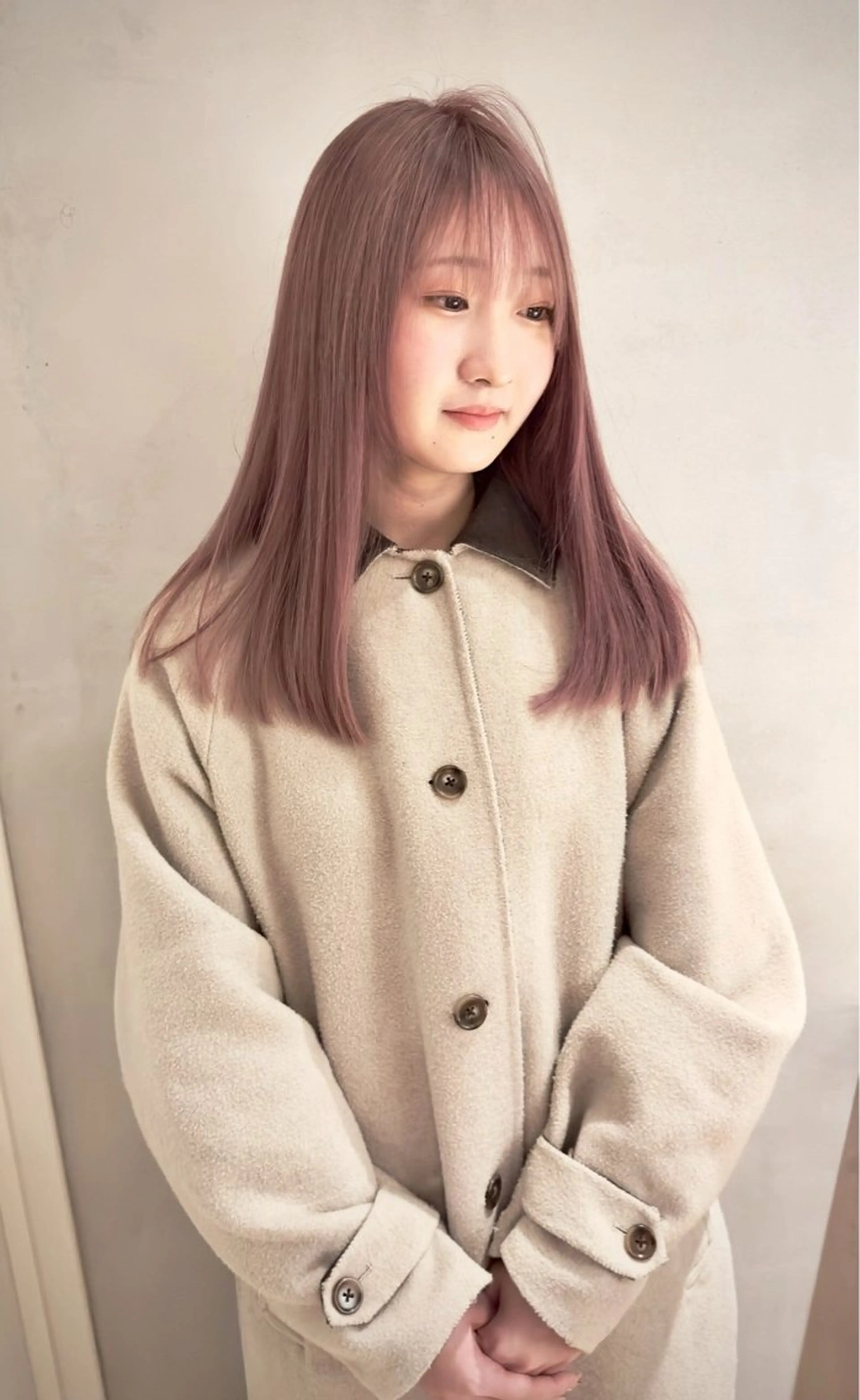 ミディアム カラー ヘアカラー ホワイトカラー/梅田 ハイトーン/しんのヘアスタイル