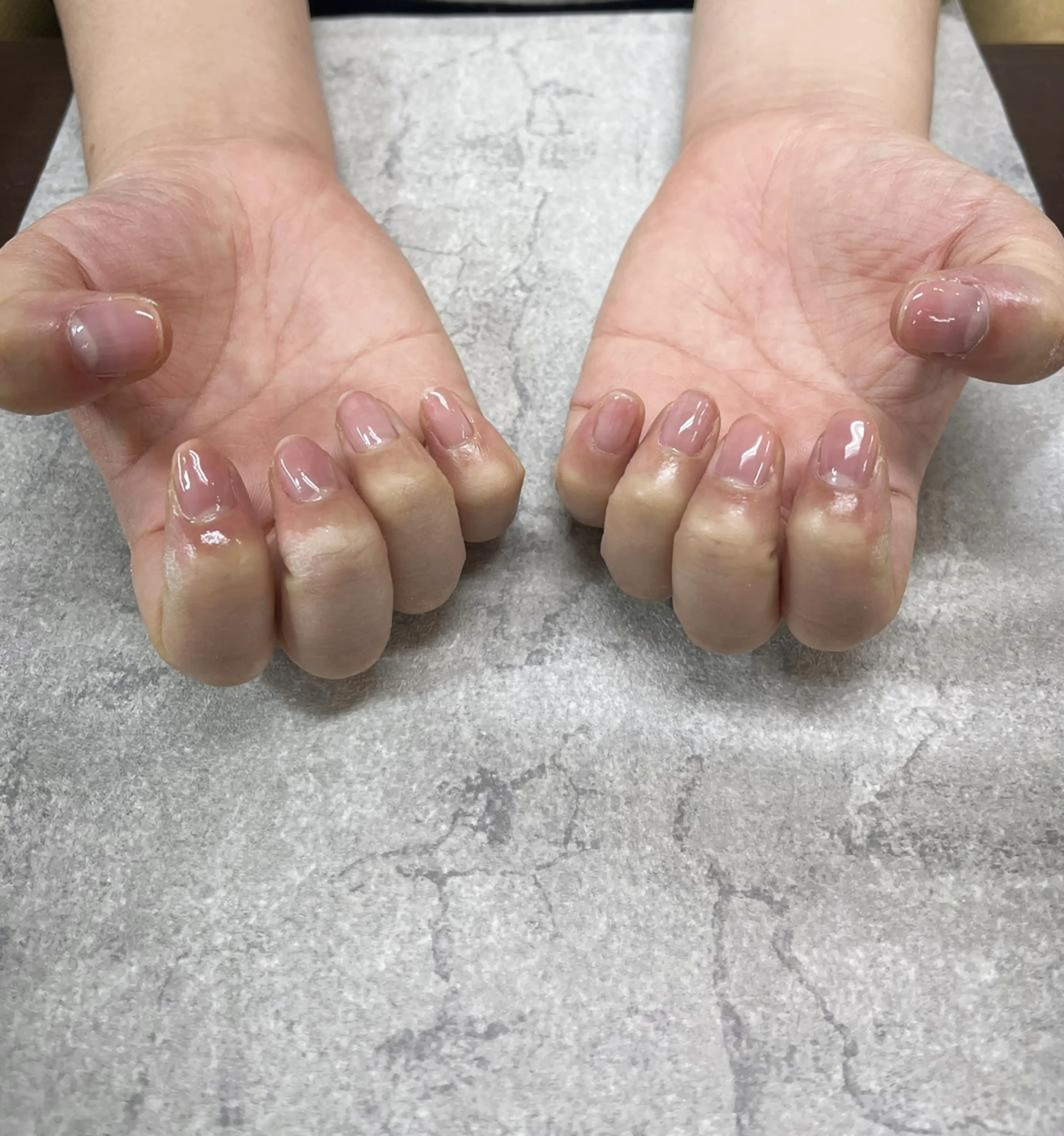 ネイル フットネイル フレンチネイル ジェルネイル ガラスフレンチ グラデーション FASTNAIL PLUS 新宿店のネイルデザイン
