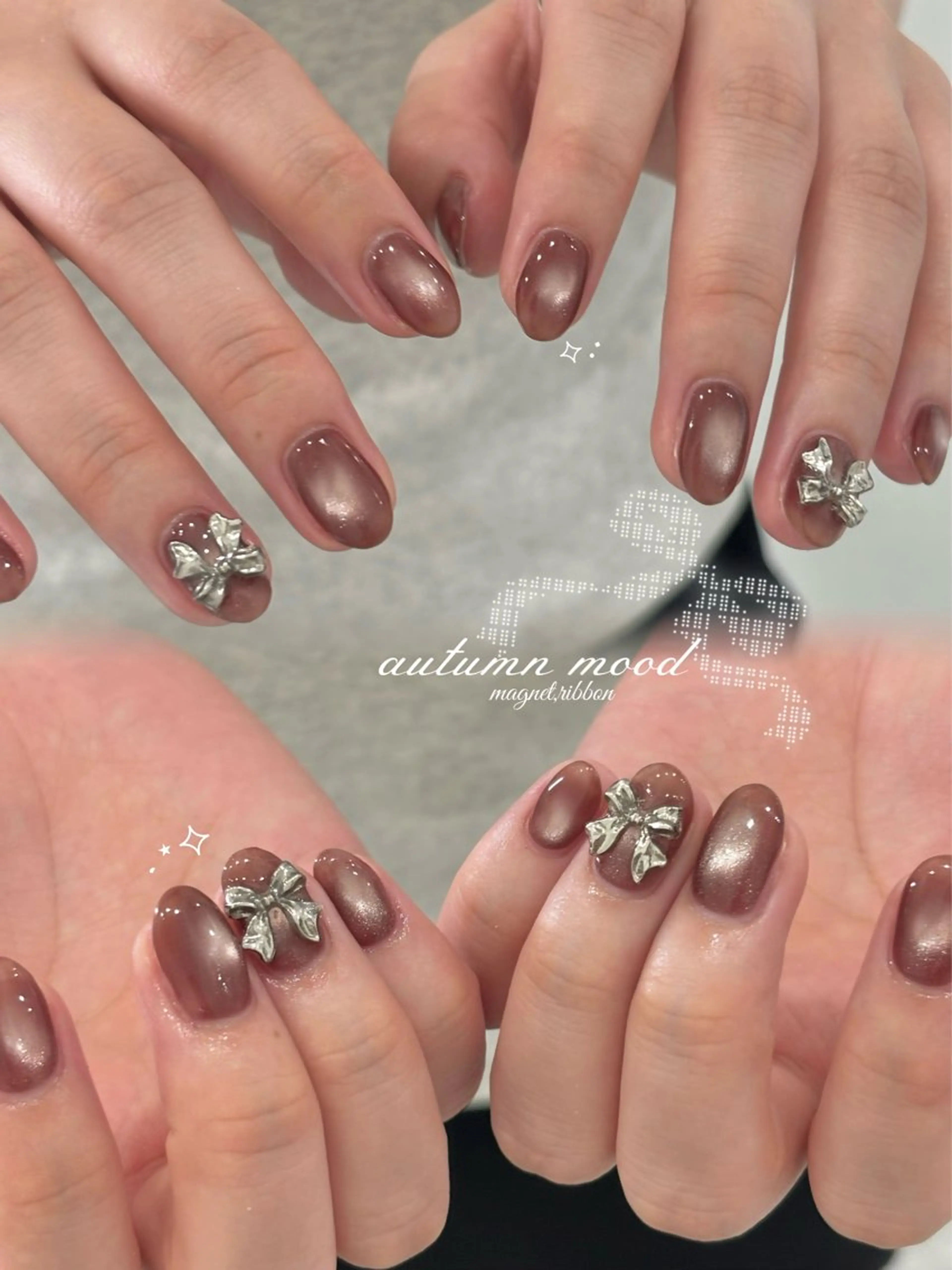 ネイル マグネットネイル ハンドネイル 🩰ミキ/韓国♡ girlyネイル🩰のネイルデザイン