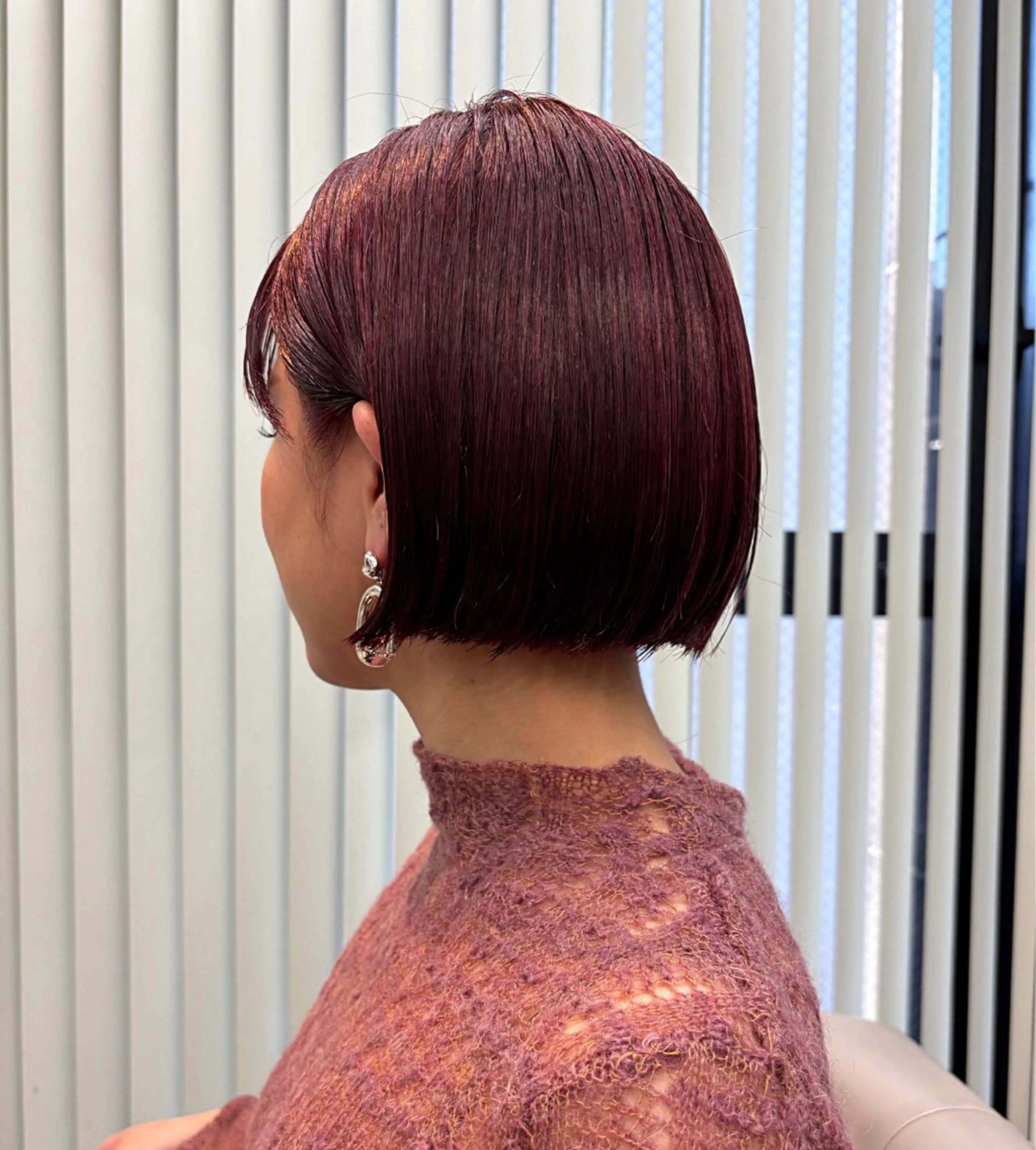 カラー ピンクカラー ボブ カット ヘアカラー トリートメント はじめてパーマ/ 親しみやすさ/さくらのヘアスタイル