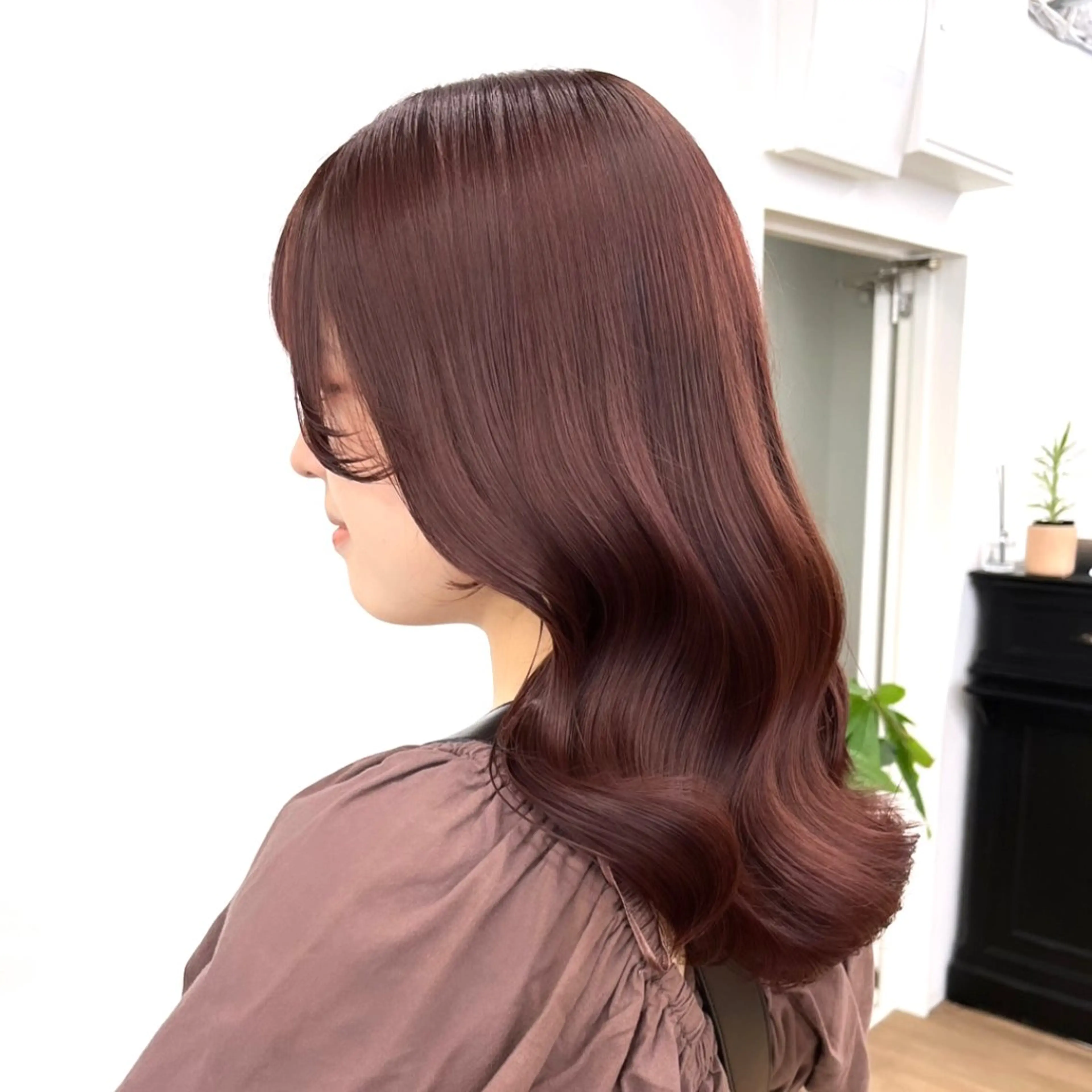 セミロング カラー ヘアアレンジ 成人式 結婚式・ブライダル ブリーチ ブリーチなしカラー ピンクカラー HIROKO / 透明感暖色カラー🎀のヘアスタイル