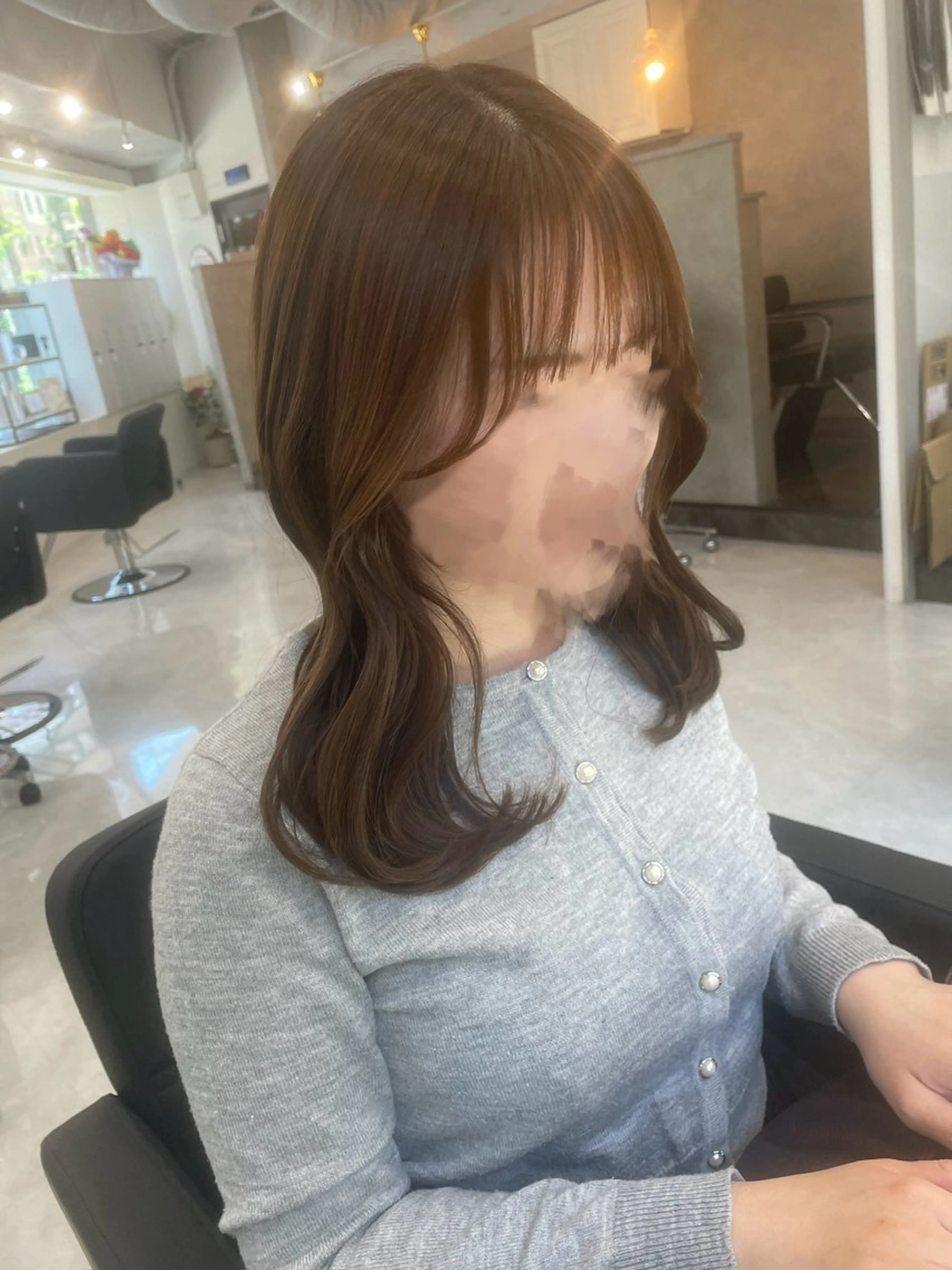 セミロング カラー グレージュ カット ヘアカラー Hana ♡ marshu梅田のヘアスタイル