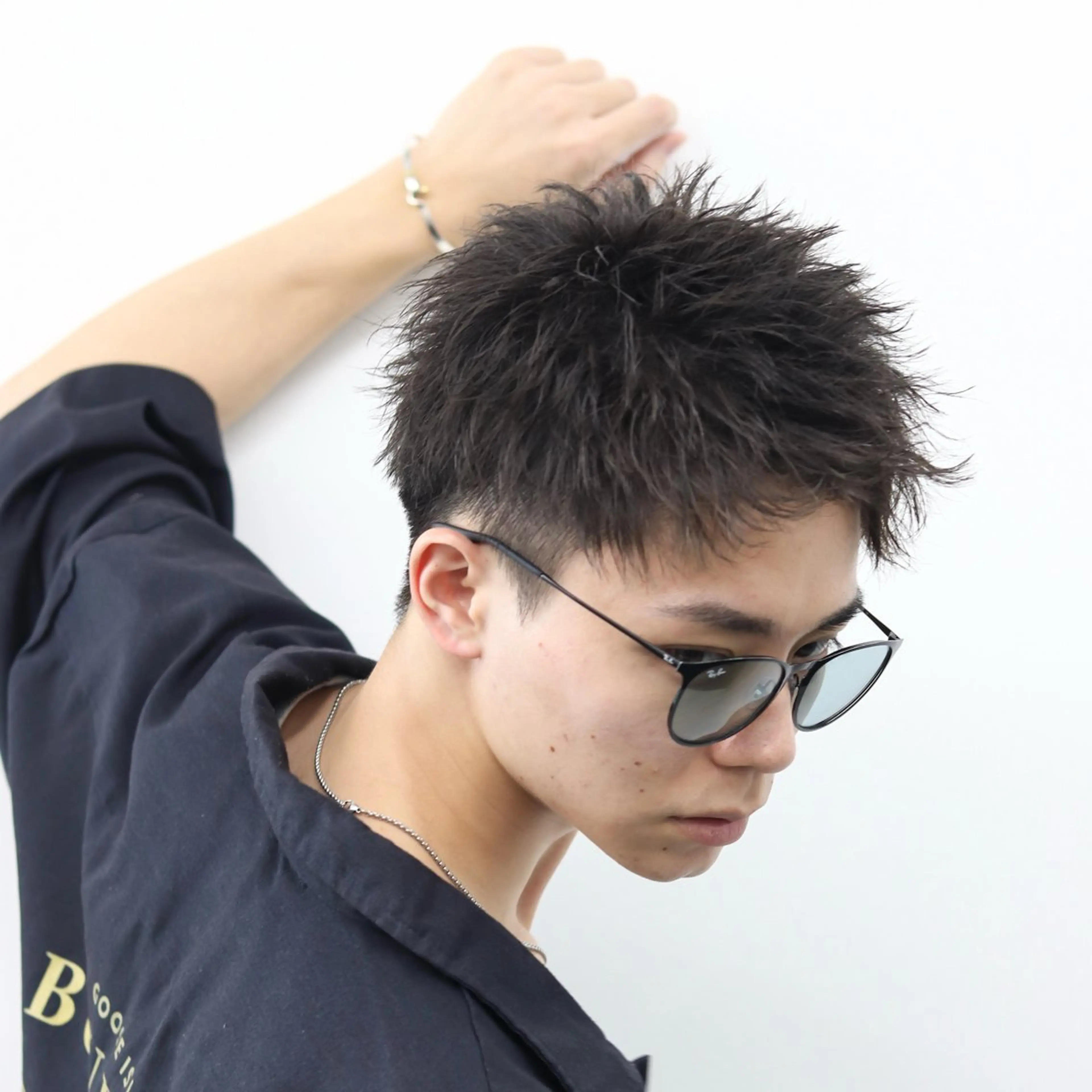 ショート カラー パーマ メンズ カット シースルーマッシュ/ メンズ/KYOHEIのヘアスタイル