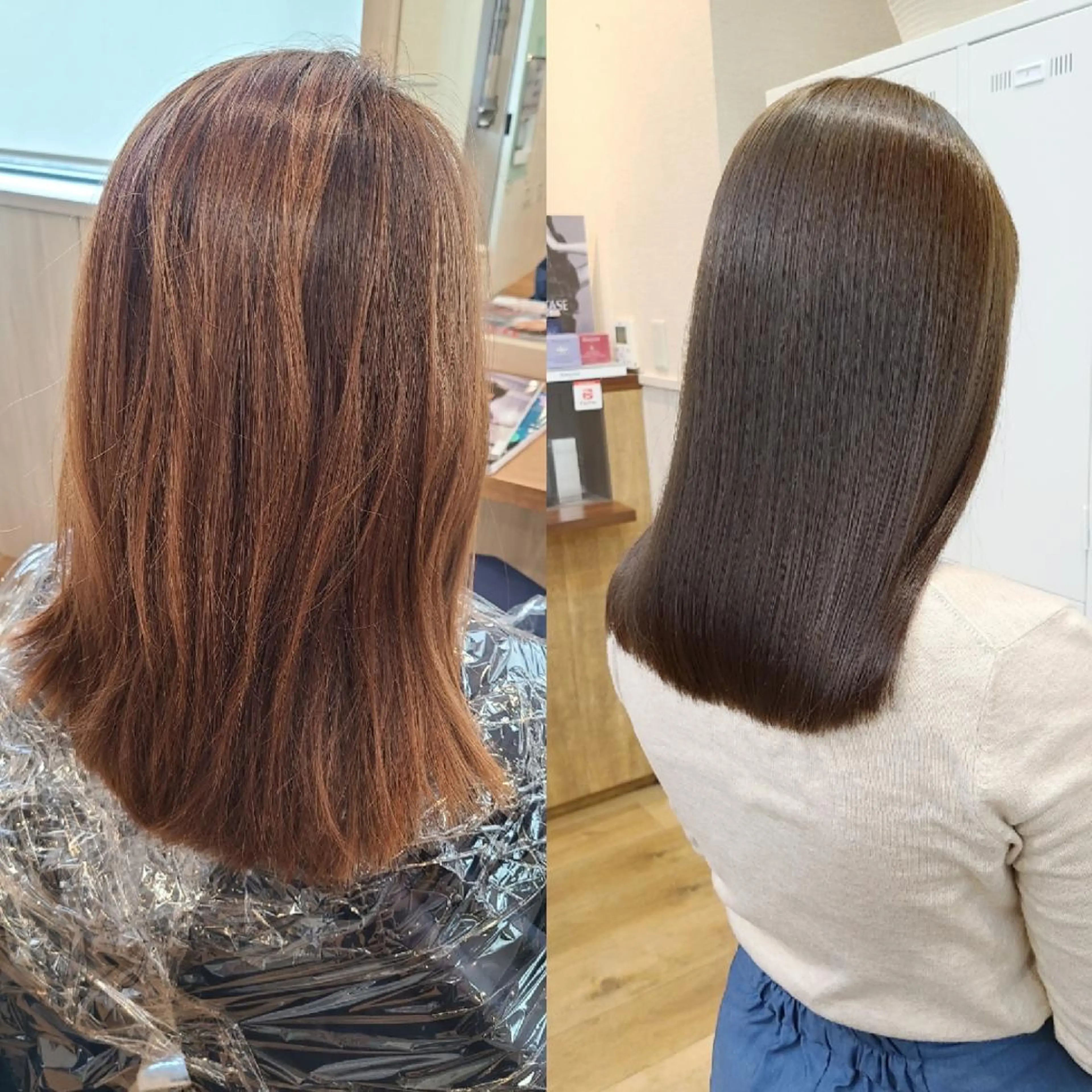 セミロング カラー ベージュカラー オリーブベージュ 髪質改善 カット ヘアカラー 縮毛矯正 トリートメント 【ネウィ天王寺 】seiyaのヘアスタイル