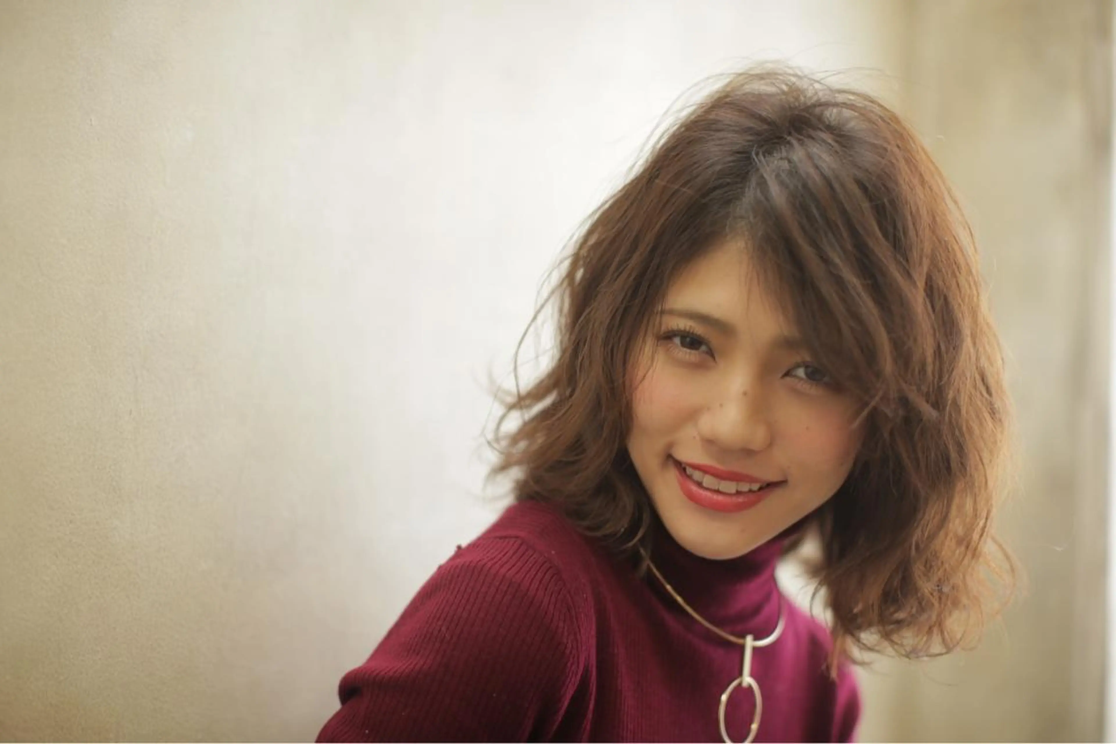 ミディアム カラー ブラウンカラー レッドカラー レッドブラウン Lee 甲子園のヘアスタイル