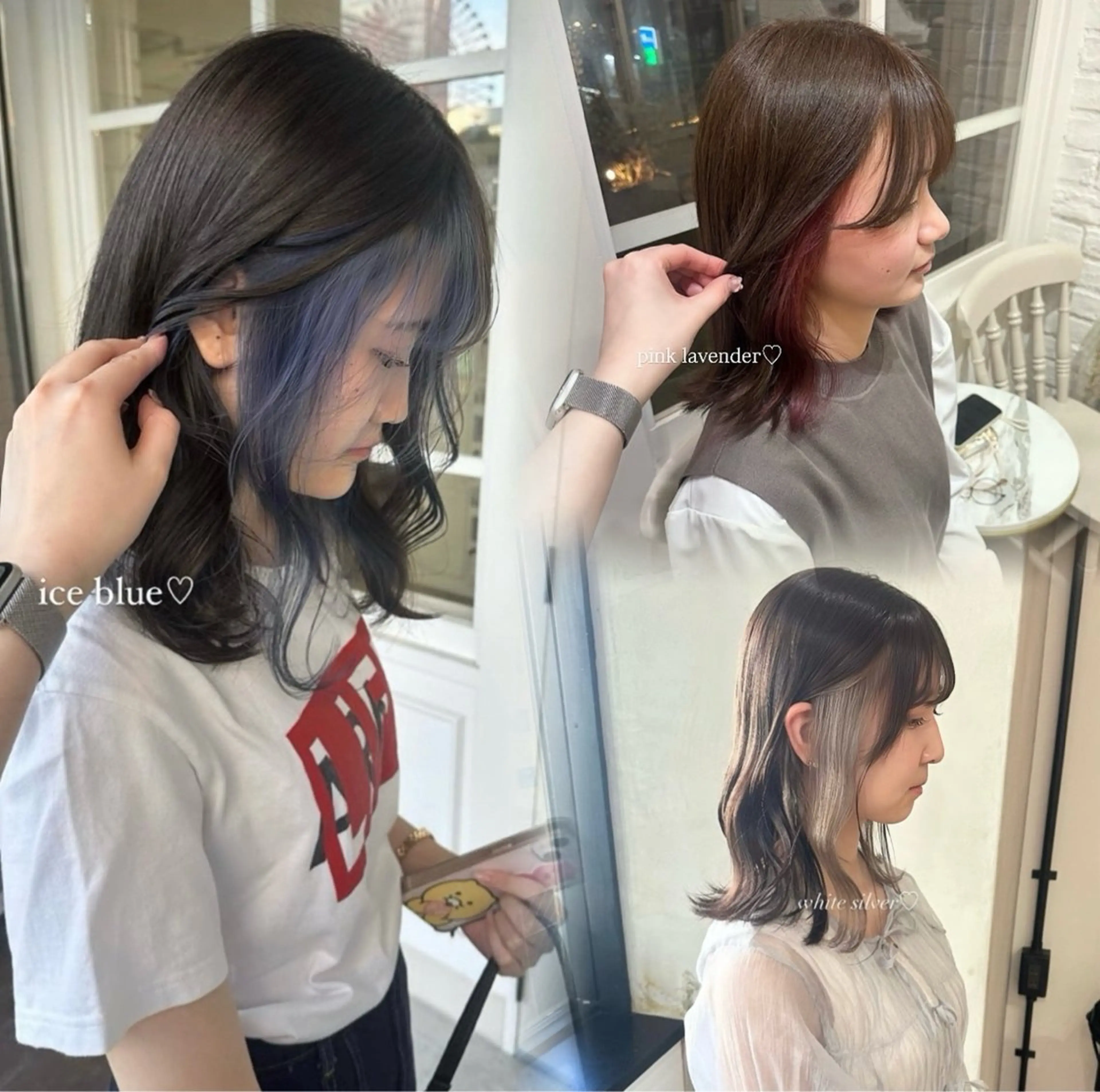 ロング カラー ヘアアレンジ ブリーチ イヤリングカラー ヘアカラー トリートメント himawari♡ 柔らかいカラーのヘアスタイル
