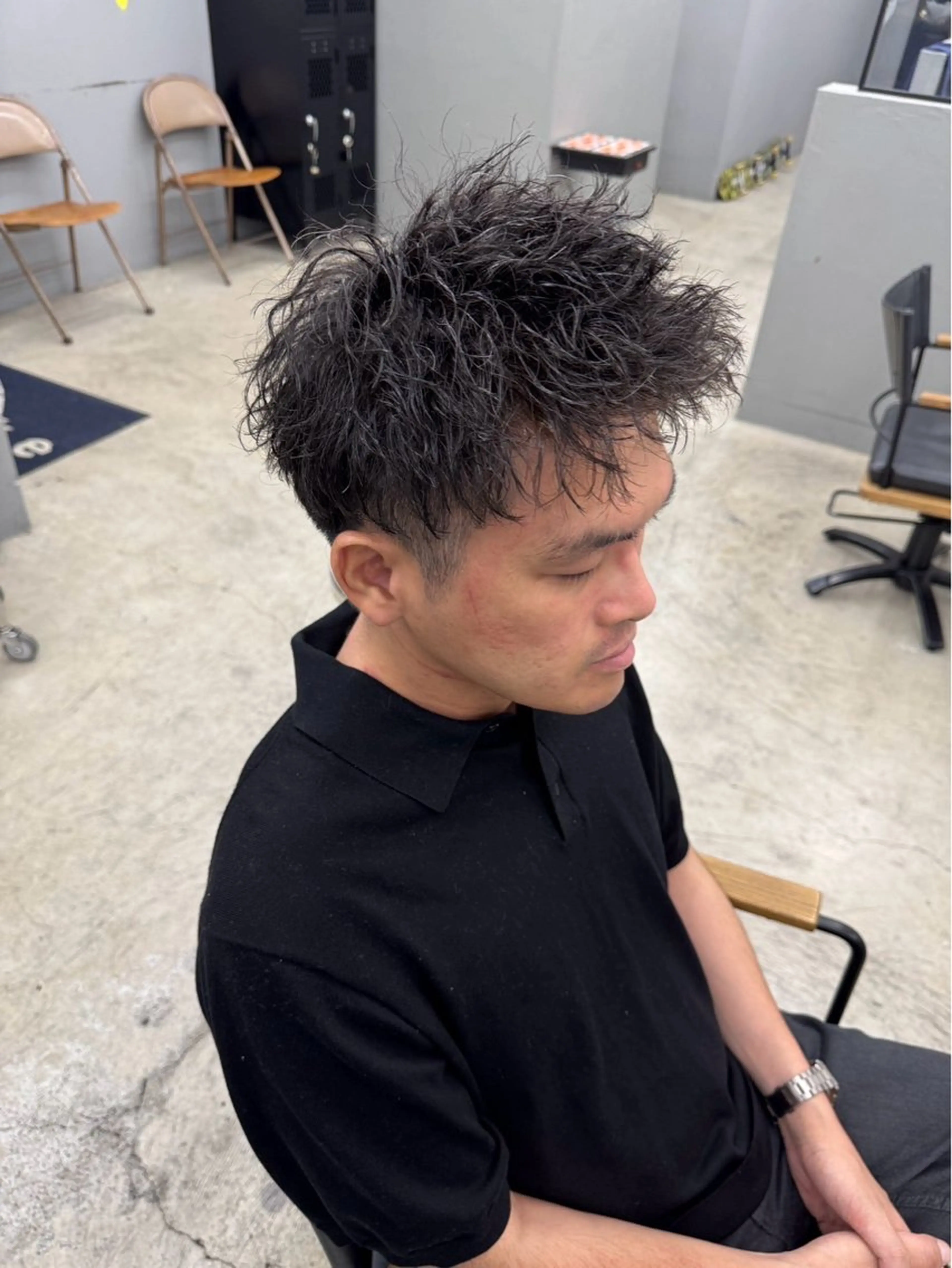 ショート パーマ メンズ カット パーマ メンズ専門サロン wokeのヘアスタイル