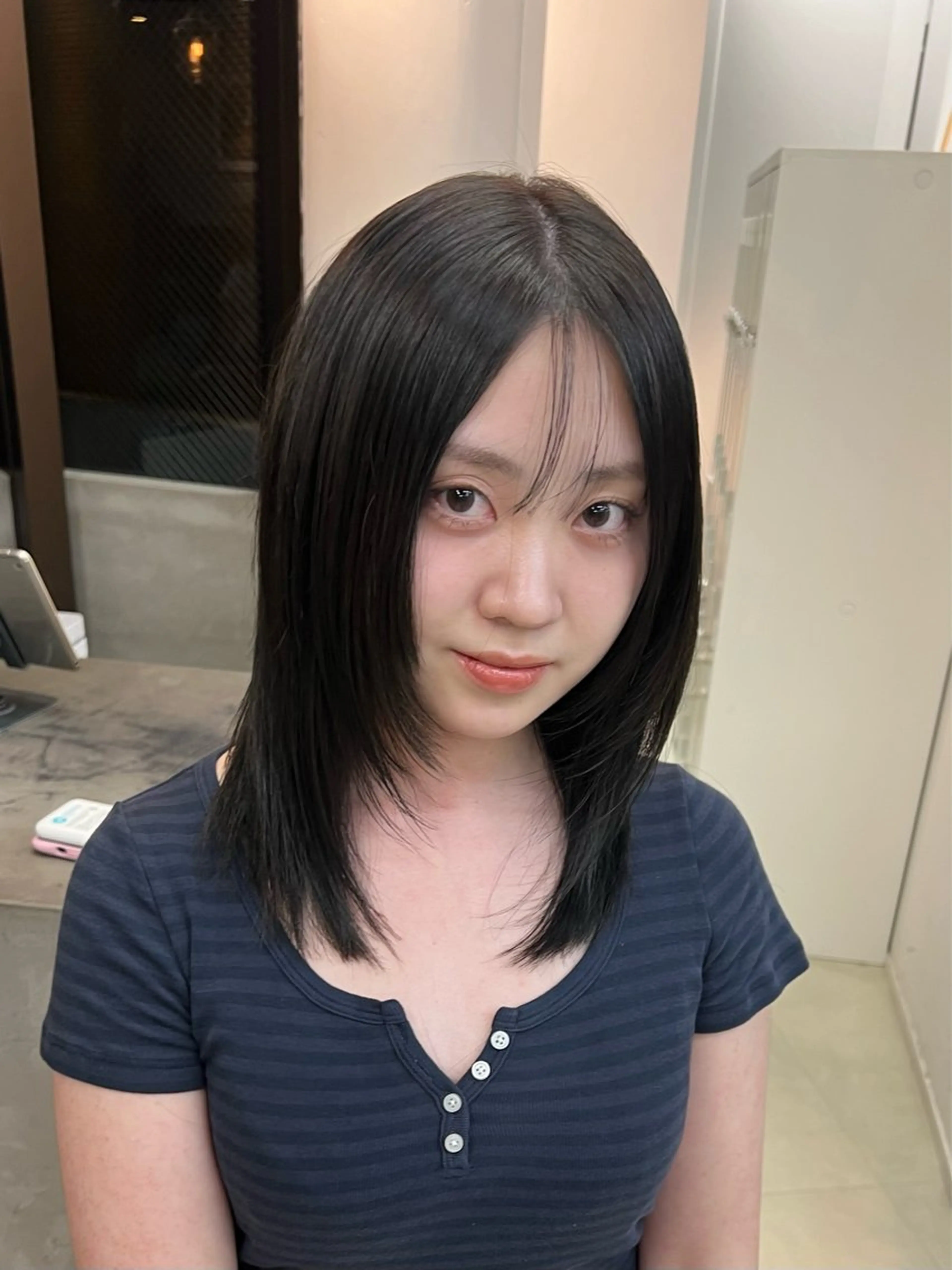 セミロング レイヤーカット mee.所属・ボブ、レイヤー /ベージュ/あづきのヘアスタイル