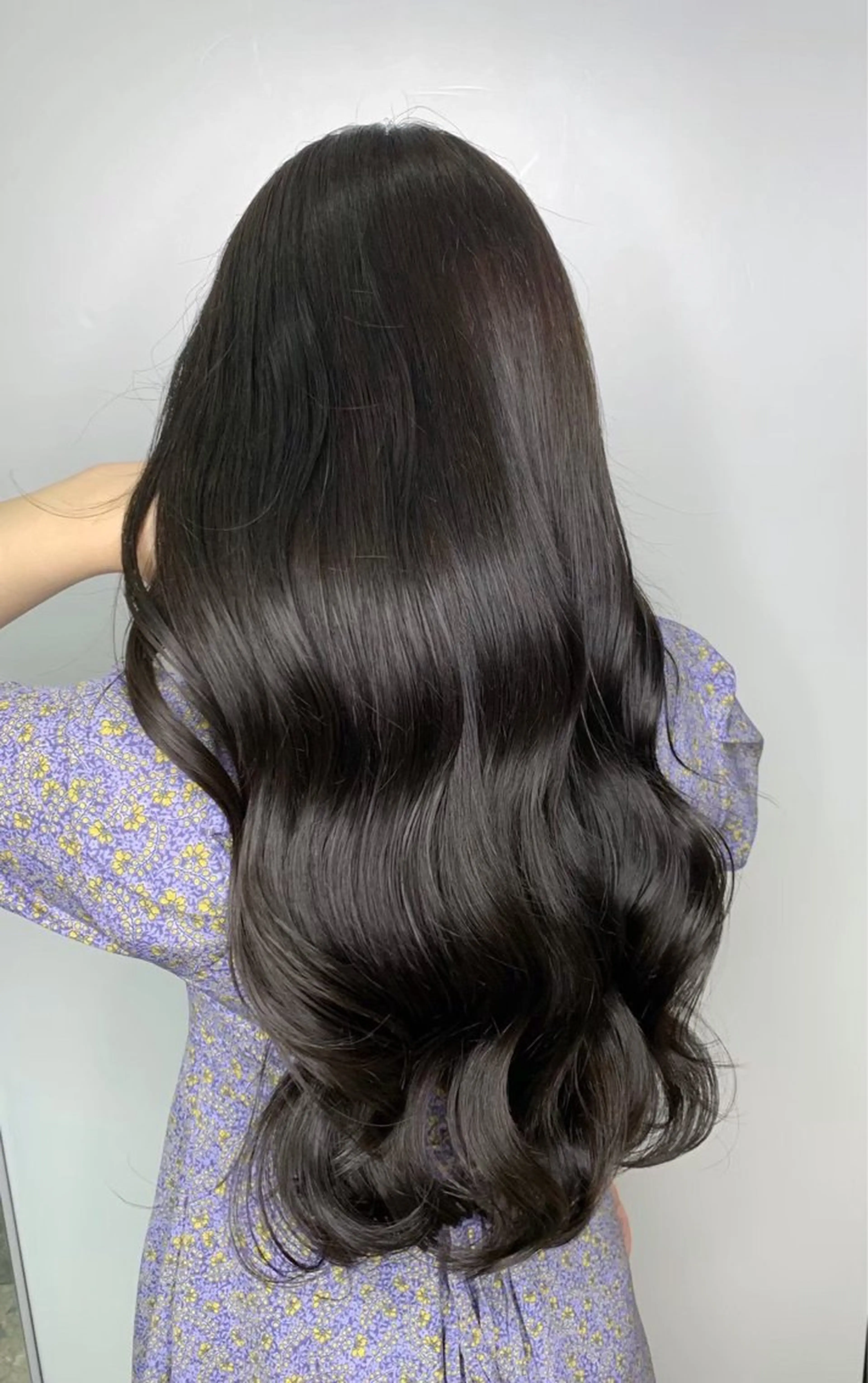 セミロング カラー ヘアアレンジ 黒髪 ブルーカラー ブルーブラック カット ヘアカラー トリートメント ヘアセット 金子 廉のヘアスタイル