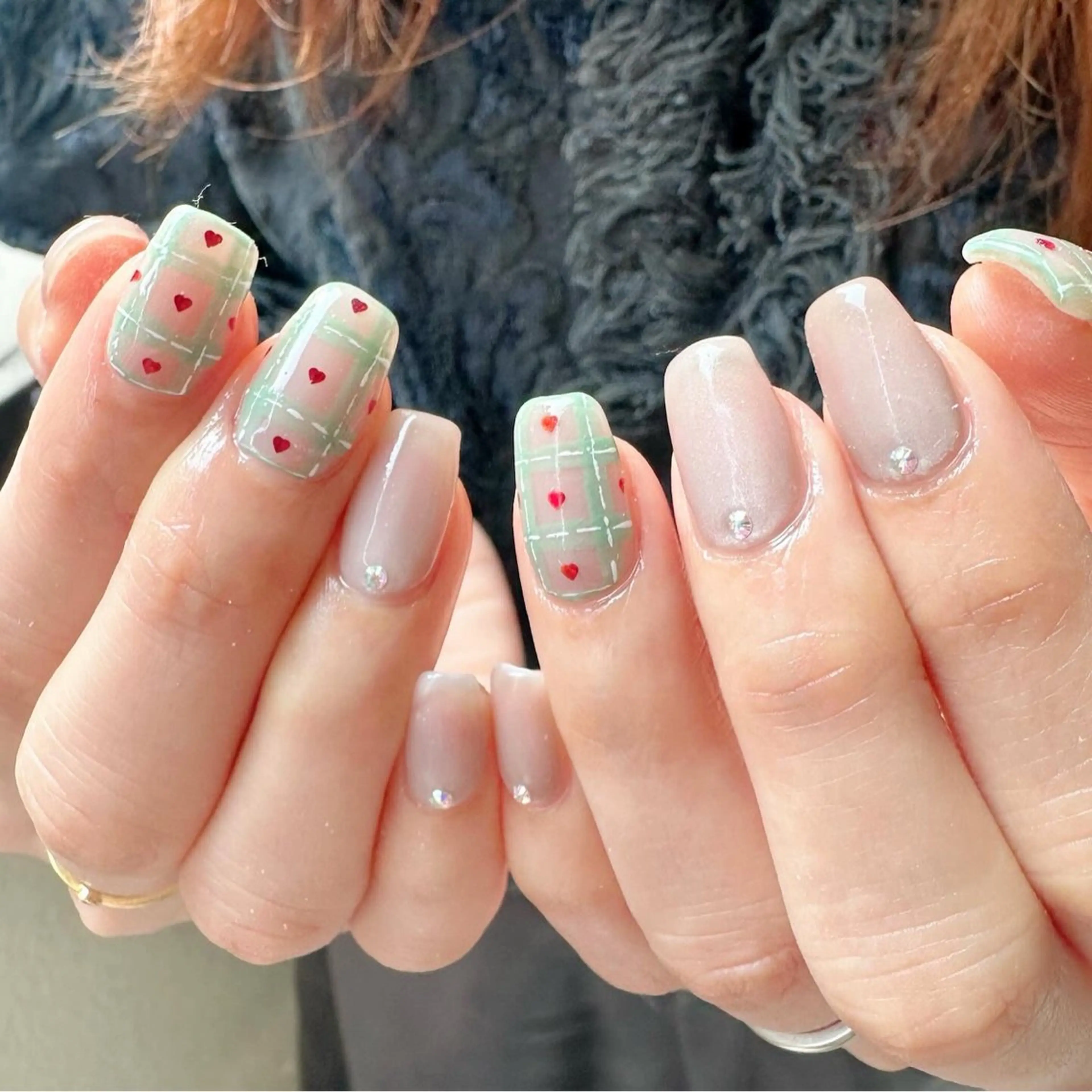 ネイル ハート 氷ネイル・うるうるネイル 韓国ネイル ニュアンスネイル 冬ネイル 🪞KAPE NAIL 🪞のネイルデザイン