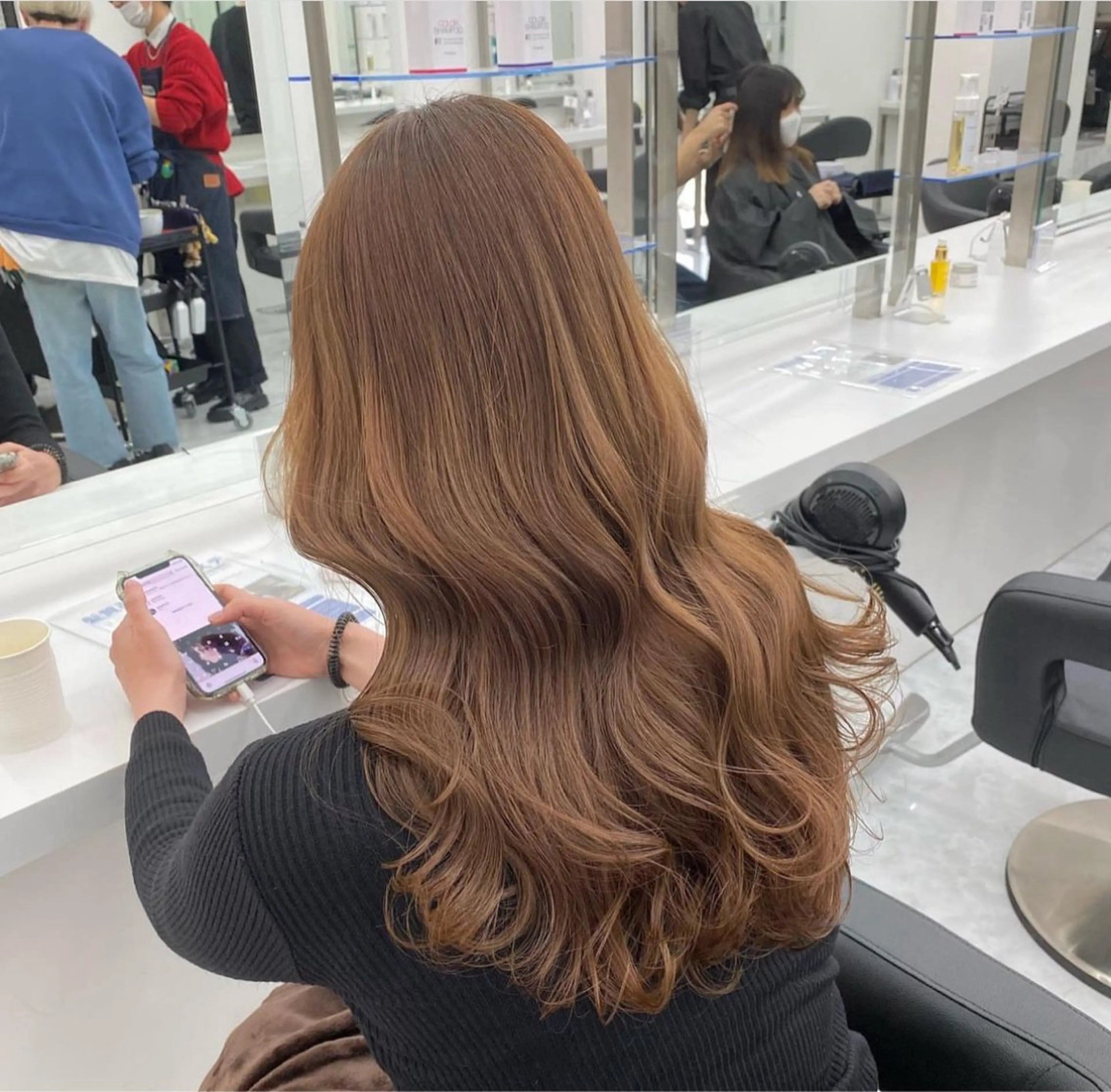 セミロング カラー ヘアカラー トリートメント ヘッドスパ ヘアセット 🤍透明感トレンド 🤍上品ヘア🤍のヘアスタイル