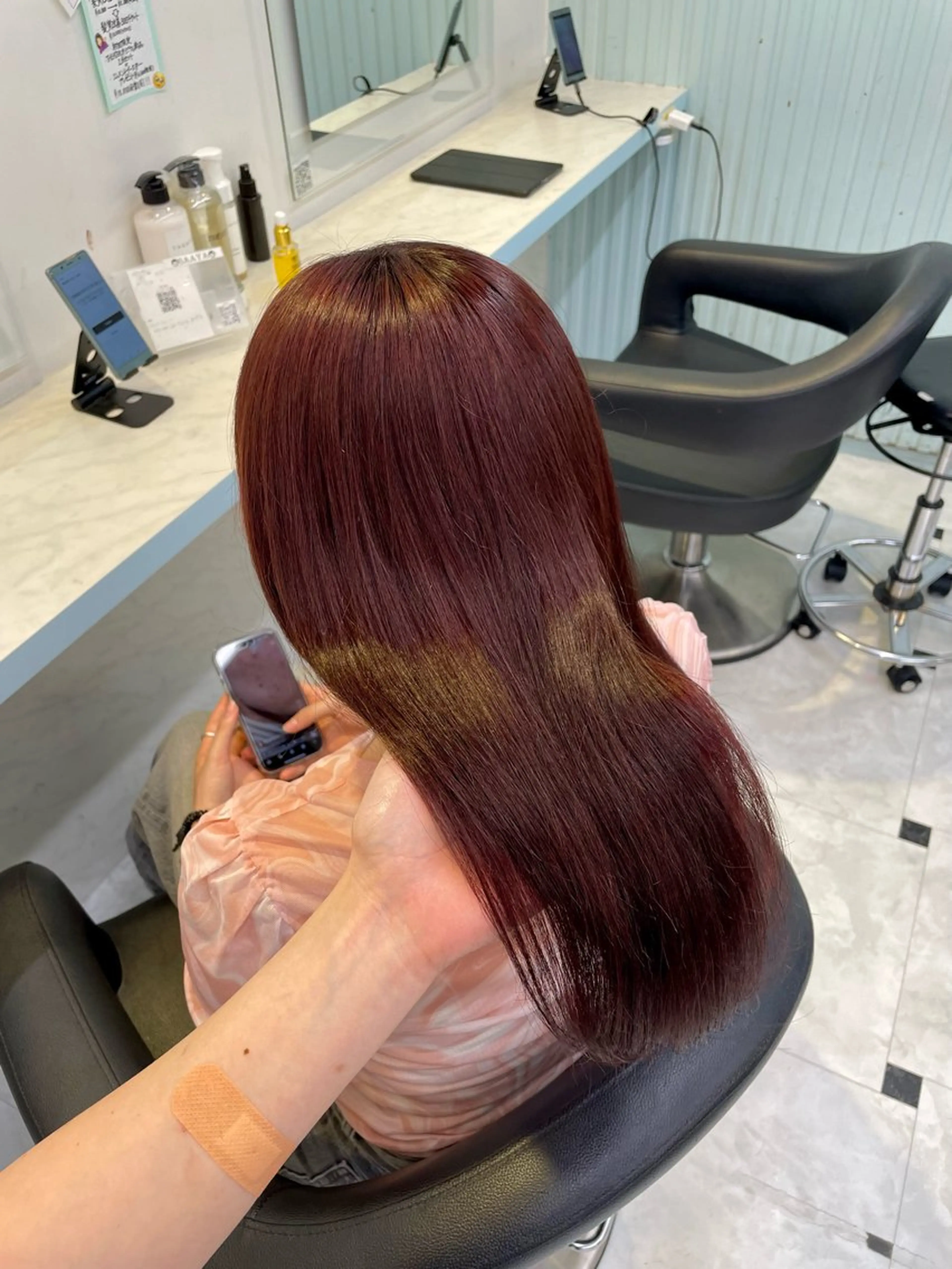 セミロング カラー ヘアカラー トリートメント ヘッドスパ ヘアセット 🍒♡艶髪暖色カラー saaya♡🍒のヘアスタイル
