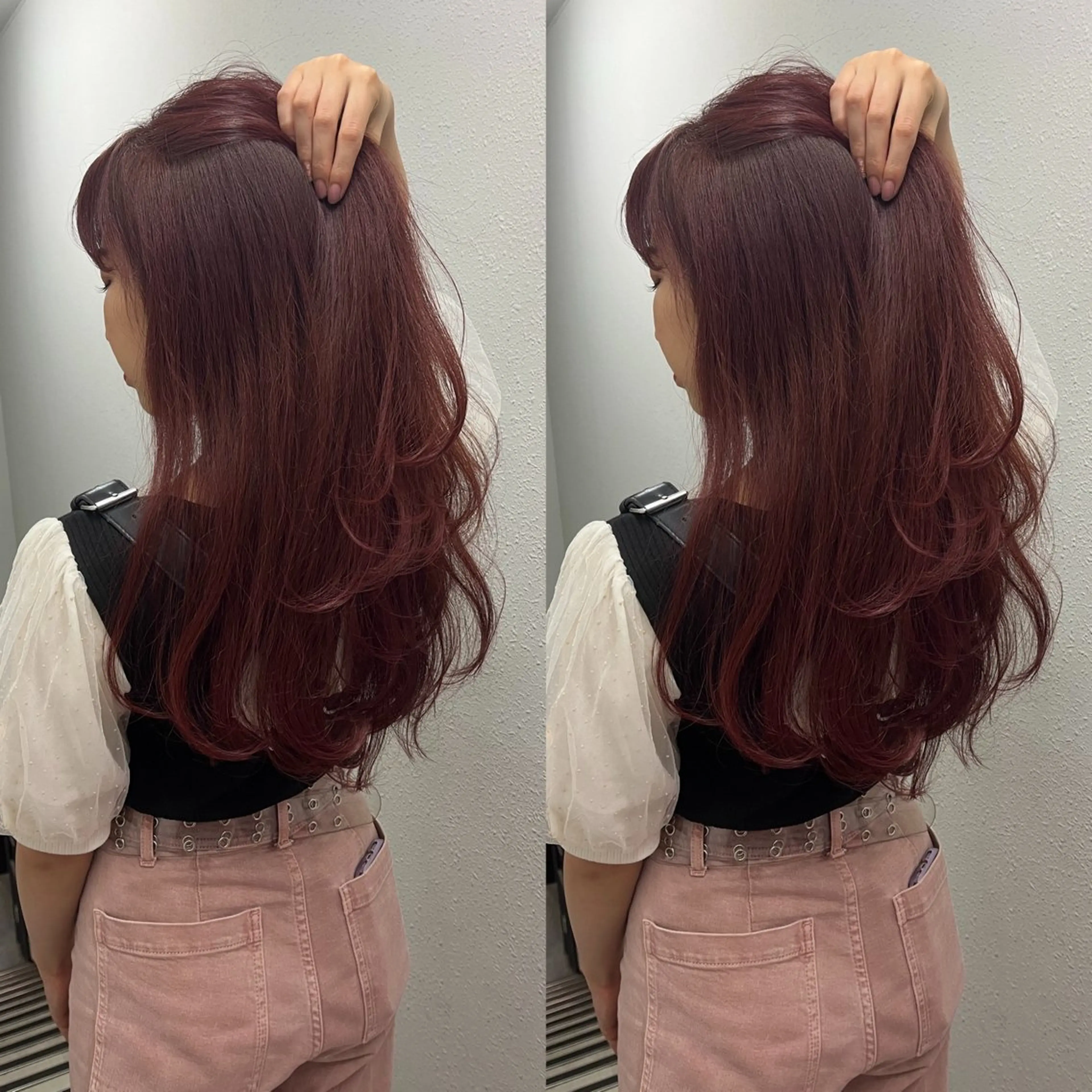 セミロング ヘアカラー トリートメント 💗レイヤーショート ボブ艶髪/竜也💗のヘアスタイル