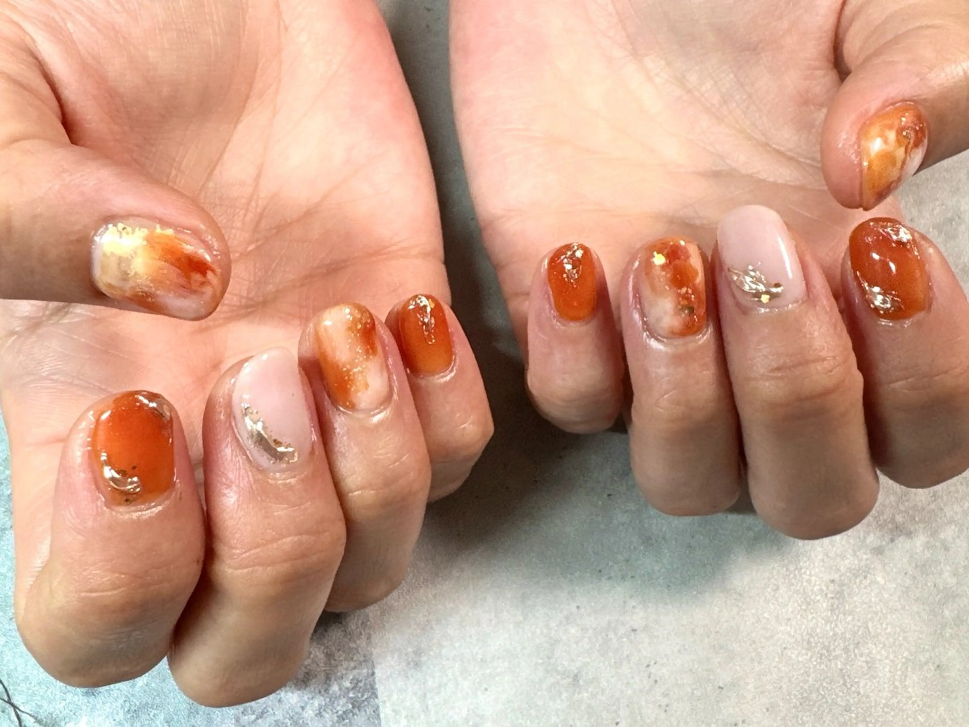 ネイル オレンジ N.plus NaiLのネイルデザイン