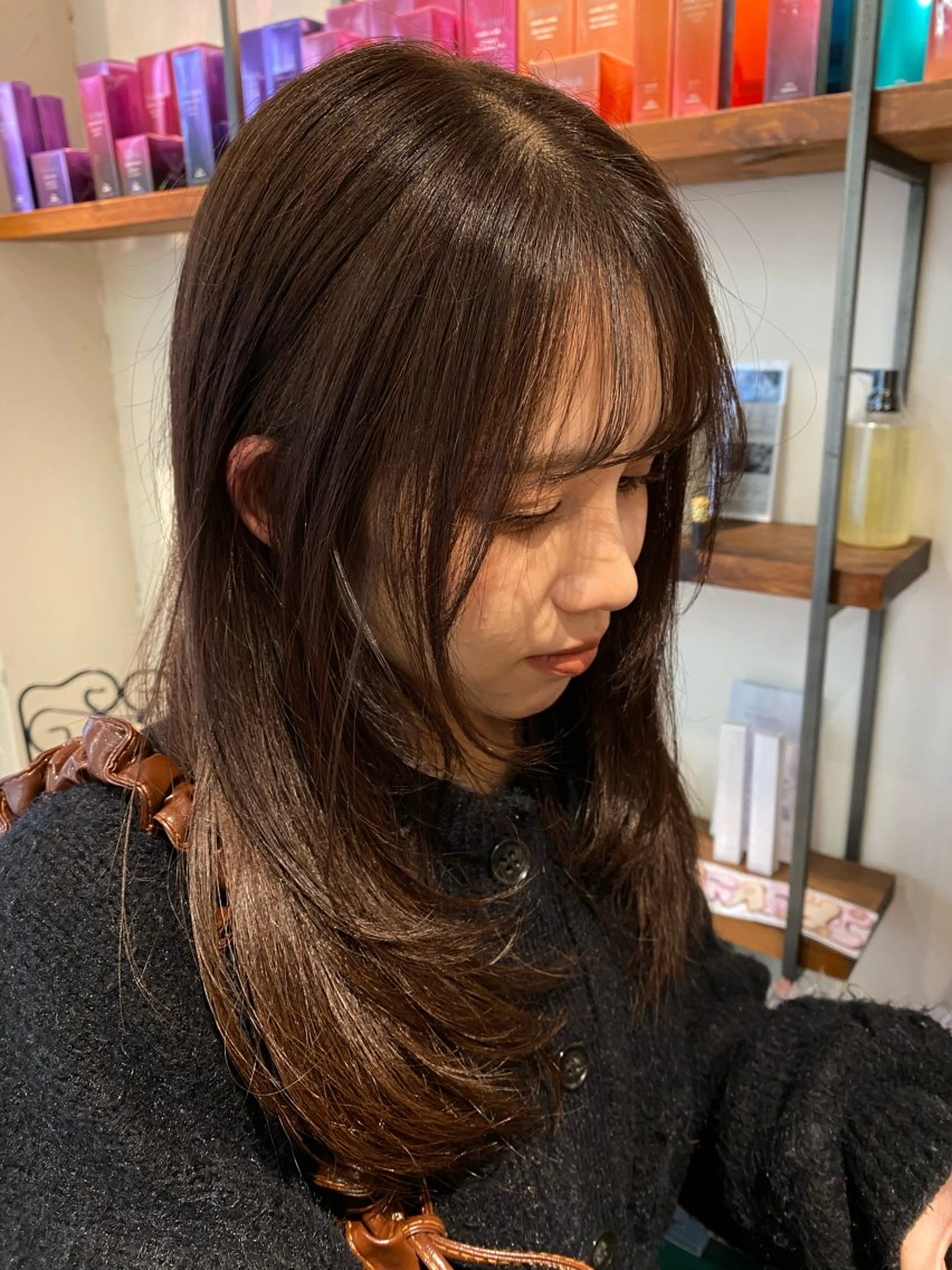 ロング カラー カット ヘアカラー ナチュラルヘア🫧 ナナミのヘアスタイル