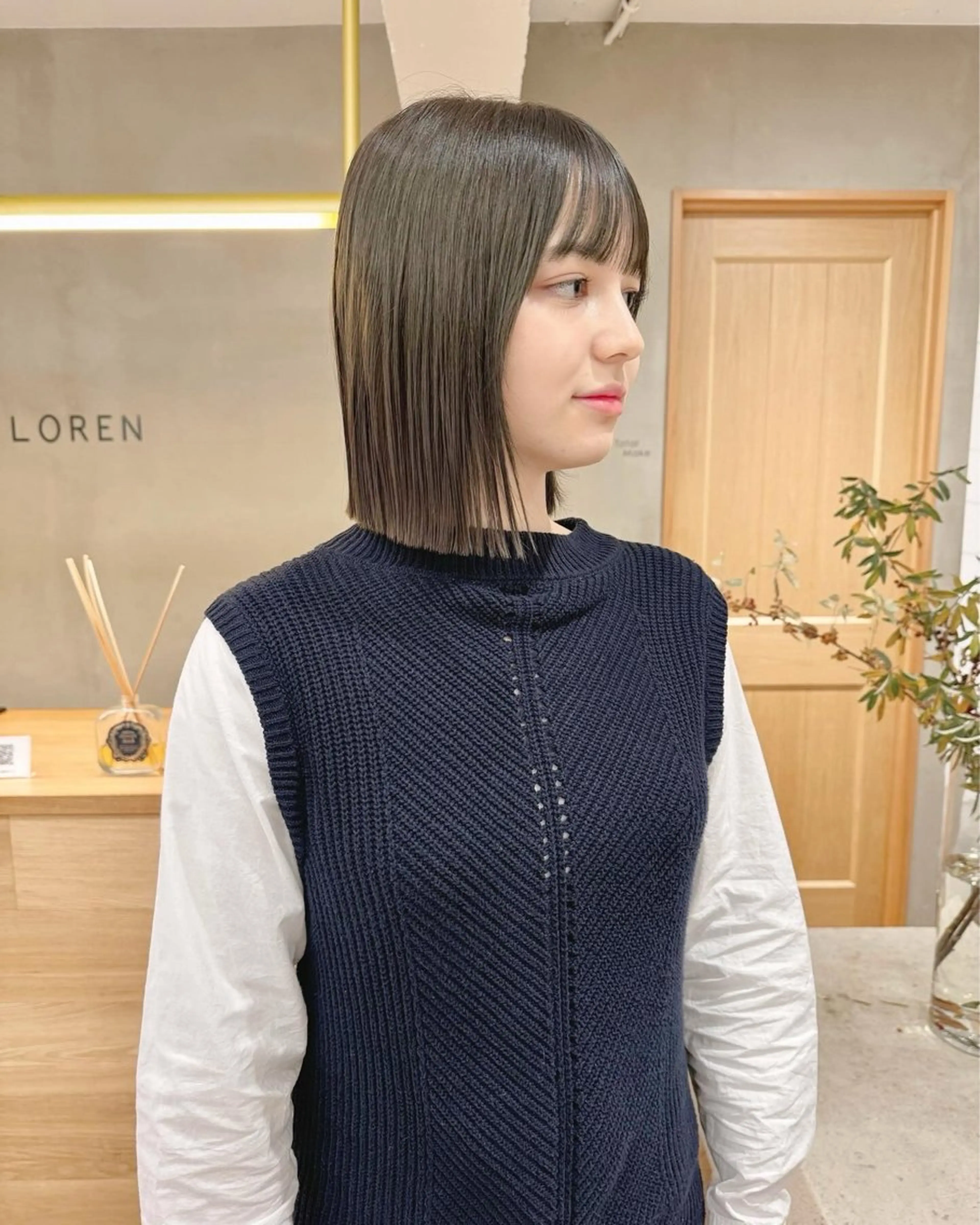 ミディアム カラー ベージュカラー ダブルカラー イルミナカラー ミルクティーベージュ ボブ ヘアカラー ボブ/ショート 🌟梅田盛一🌟のヘアスタイル