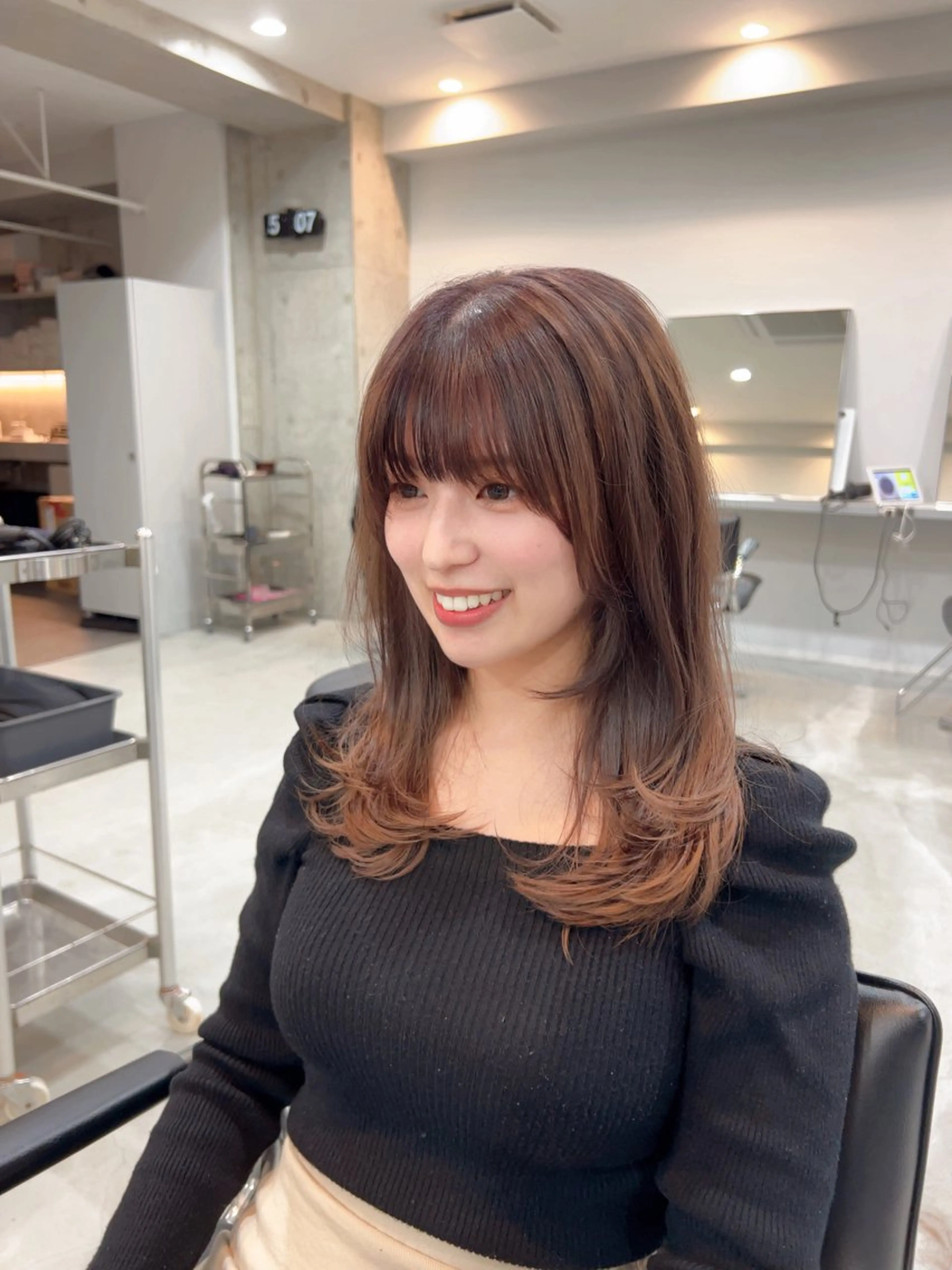 ミディアム カット ヘアカラー ✨上品可愛い 時短艶髪/後藤✨のヘアスタイル