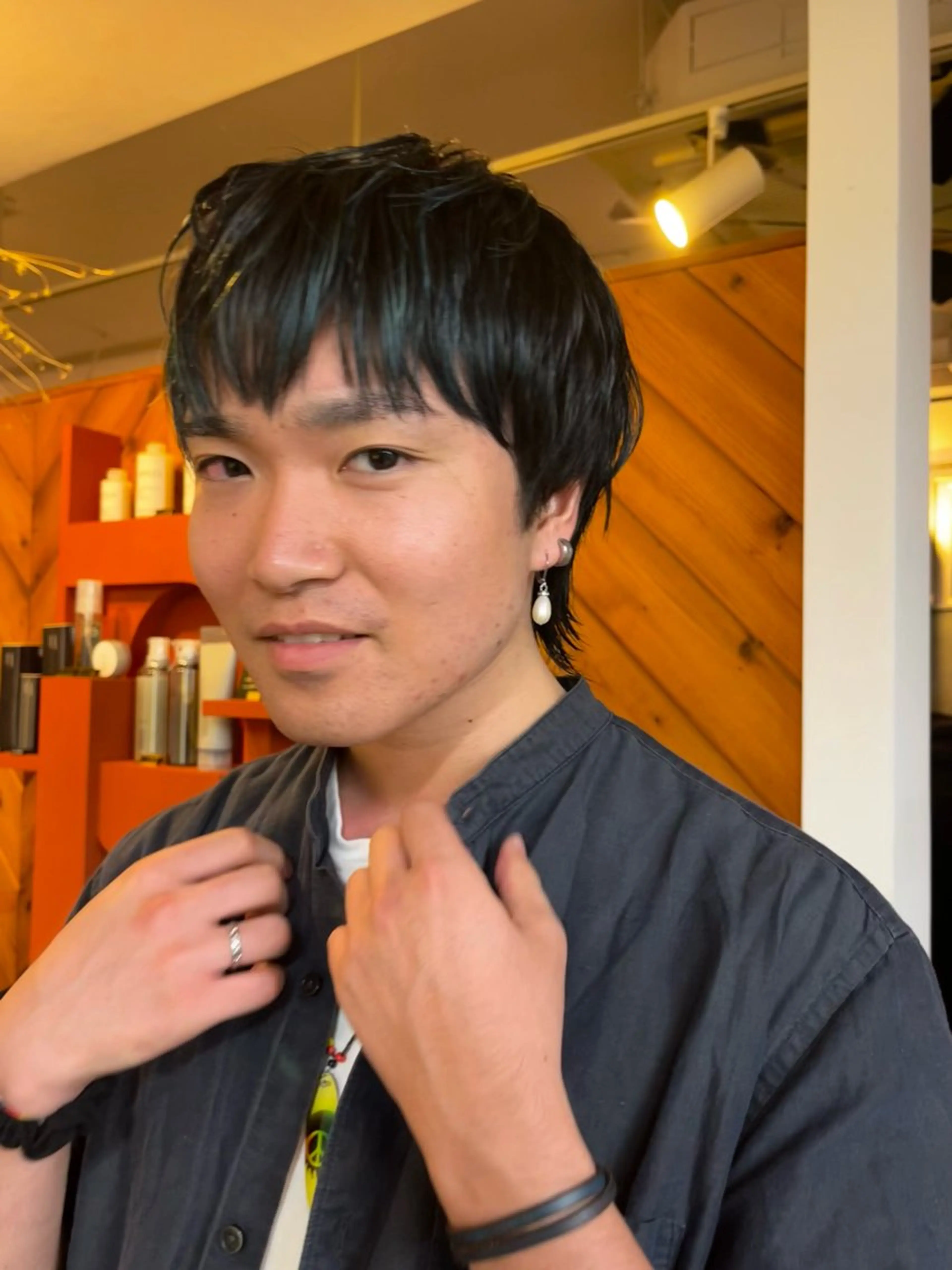 ミディアム カラー メンズ デザインカラー Lmano所属・Lmano ケンタのヘアスタイル
